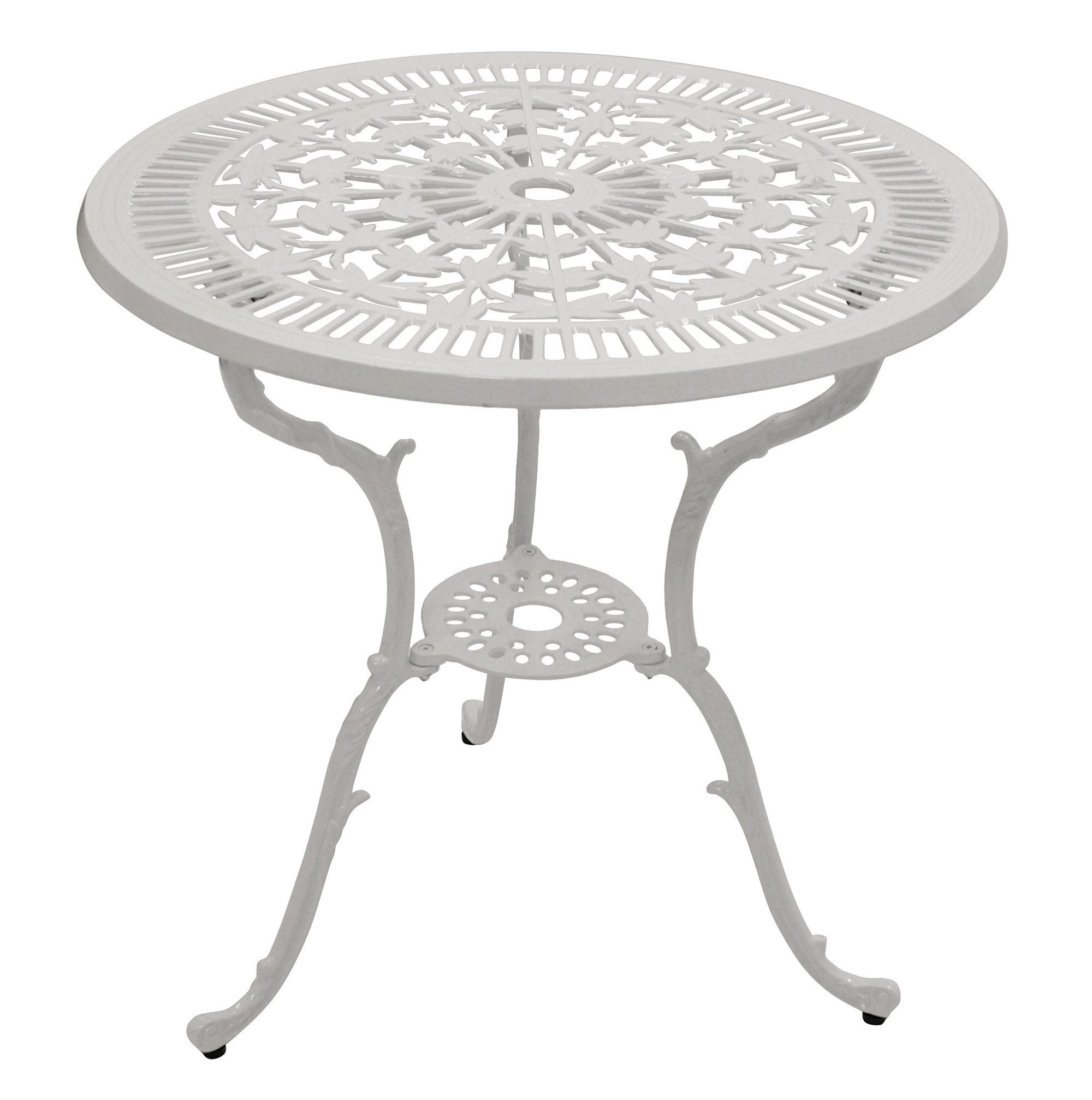 TPFGarden Sitzgruppe BOULDER, (Bistroset - Jugendstil - Gartenmöbel Set 3-teilig, 3-tlg., Sitzgruppe Aluguss antik weiß), (2x Sessel mit Armlehnen, 1x Tisch 70cm rund)