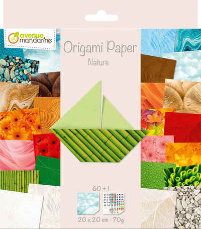 Avenue Mandarine Kraftpapier Faltpapier-Sortiment Nature, 60 Bögen