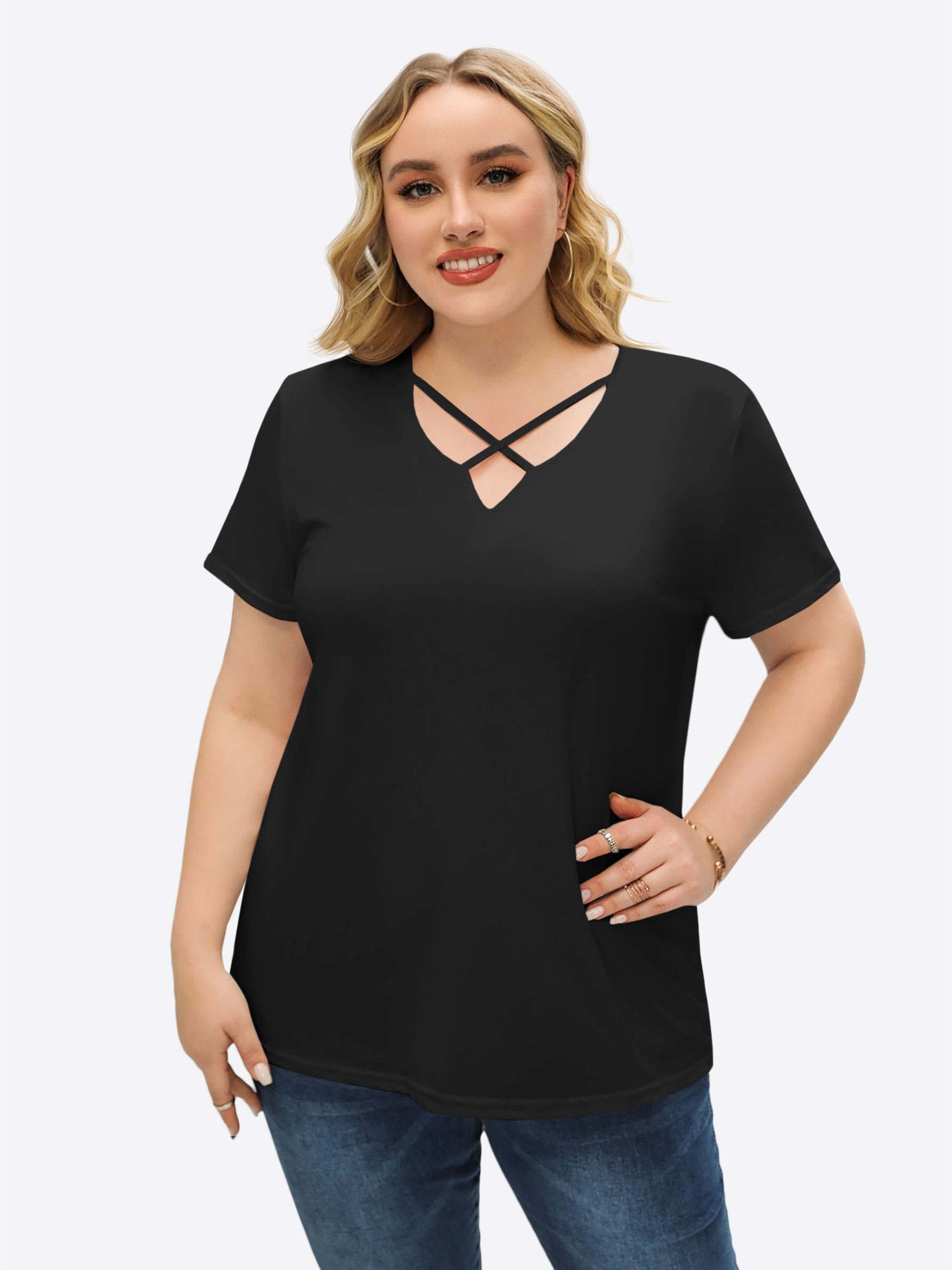 Imily Bela Oversize-Shirt Damen Sexy lockeres T-Shirt (Packung, 1-tlg., 1per-Pack) Einfarbig