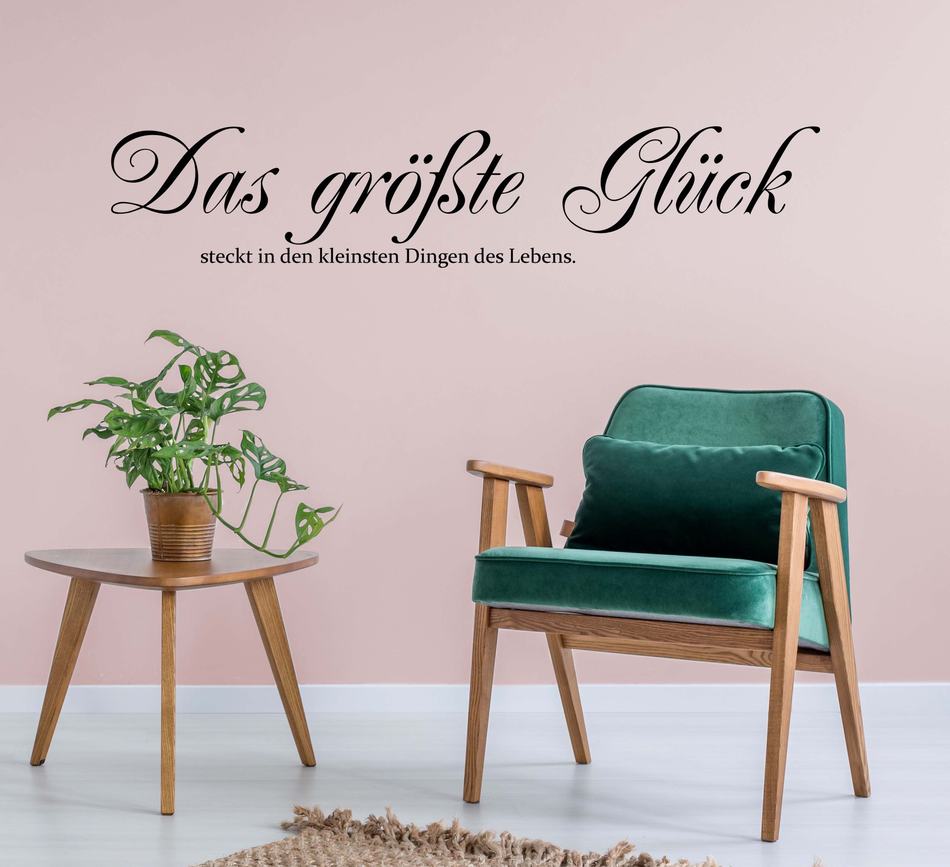 queence Wandtattoo Das größte Glück, 120 x 30 cm, Wandspruch