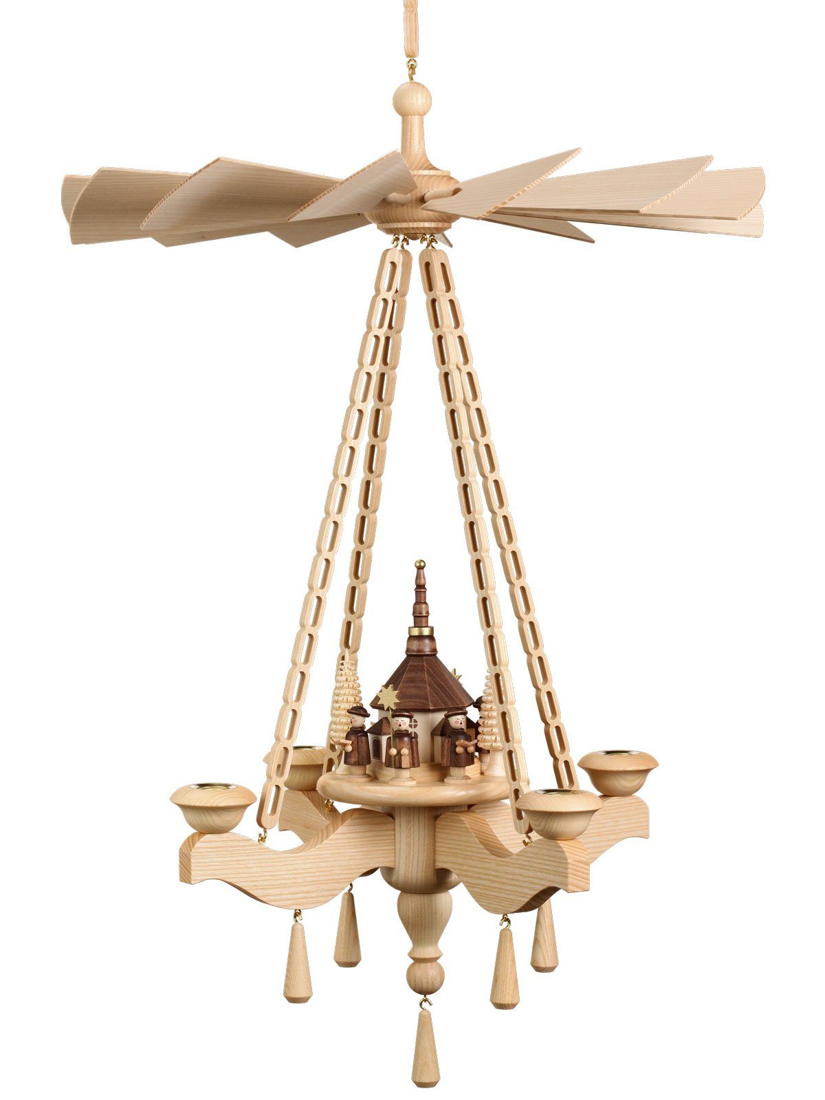 Volkskunstwerkstatt Unger Weihnachtspyramide Deckenpyramide 65cm, Kurrende günstig online kaufen