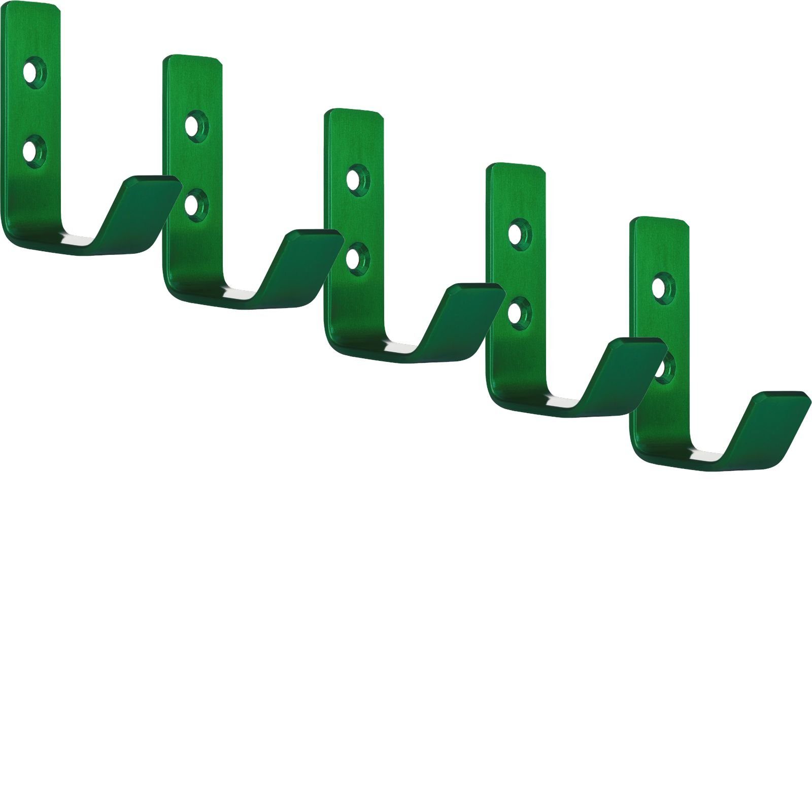 SO-TECH® Kleiderhaken Wandhaken, aus Edelstahl, 60 x 20 x 45 mm, (5-St), kleiner Jackenhaken mit abgerundeten Kanten grün