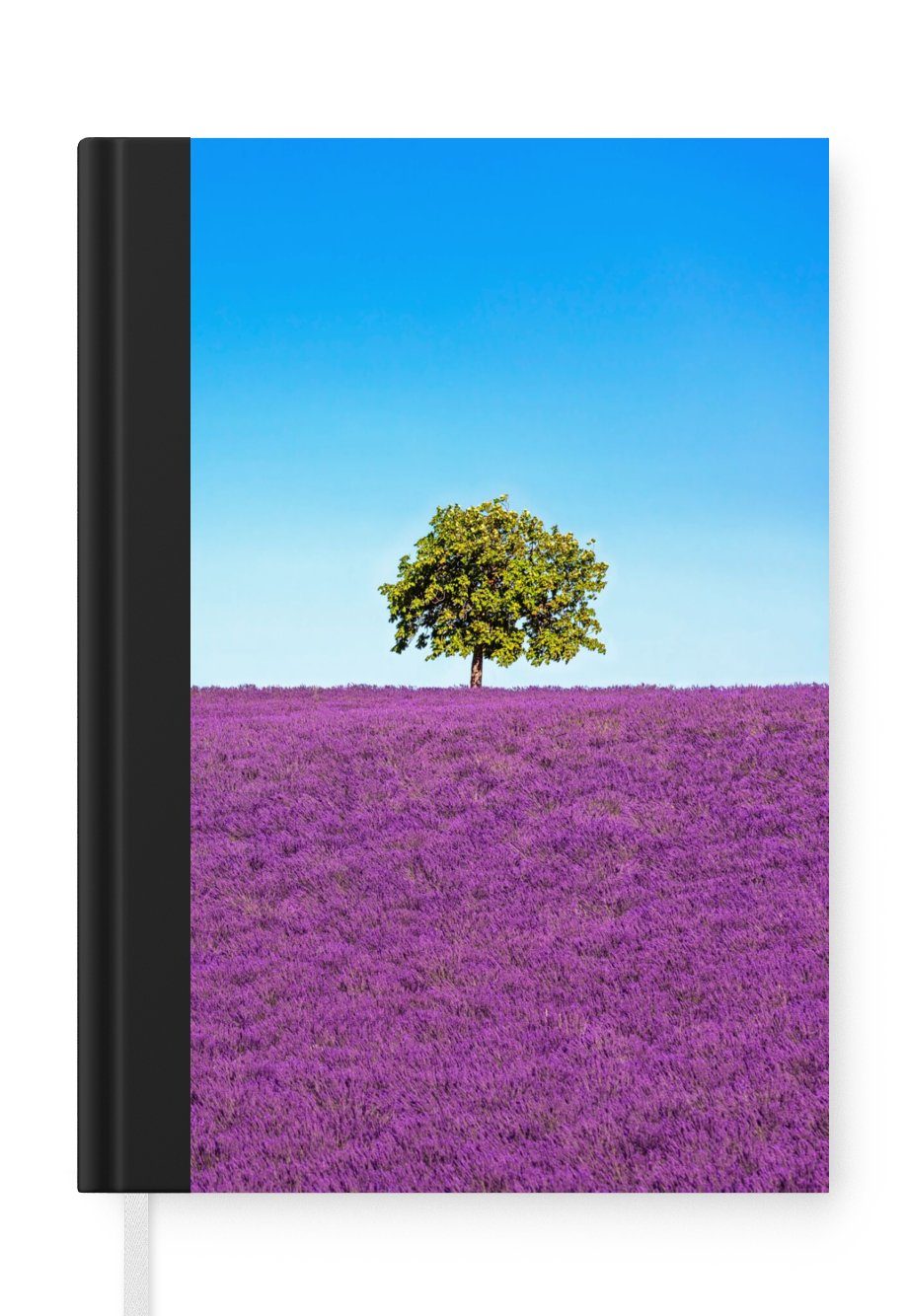 MuchoWow Notizbuch Baum - Lila - Himmel - Lavendel, Journal, Merkzettel, Tagebuch, Notizheft, A5, 98 Seiten, Haushaltsbuch