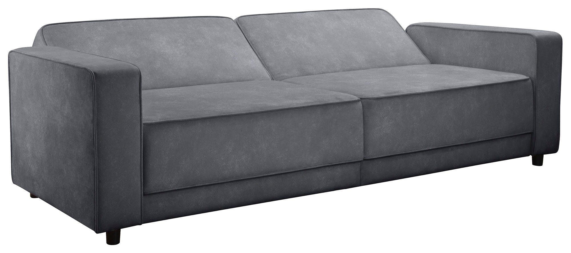 Dorel Home 3-Sitzer ALLIE Schlafsofa 225 cm, Bett-Funktion (108/190cm), trendiger Cord o. pflegeleichter Velours