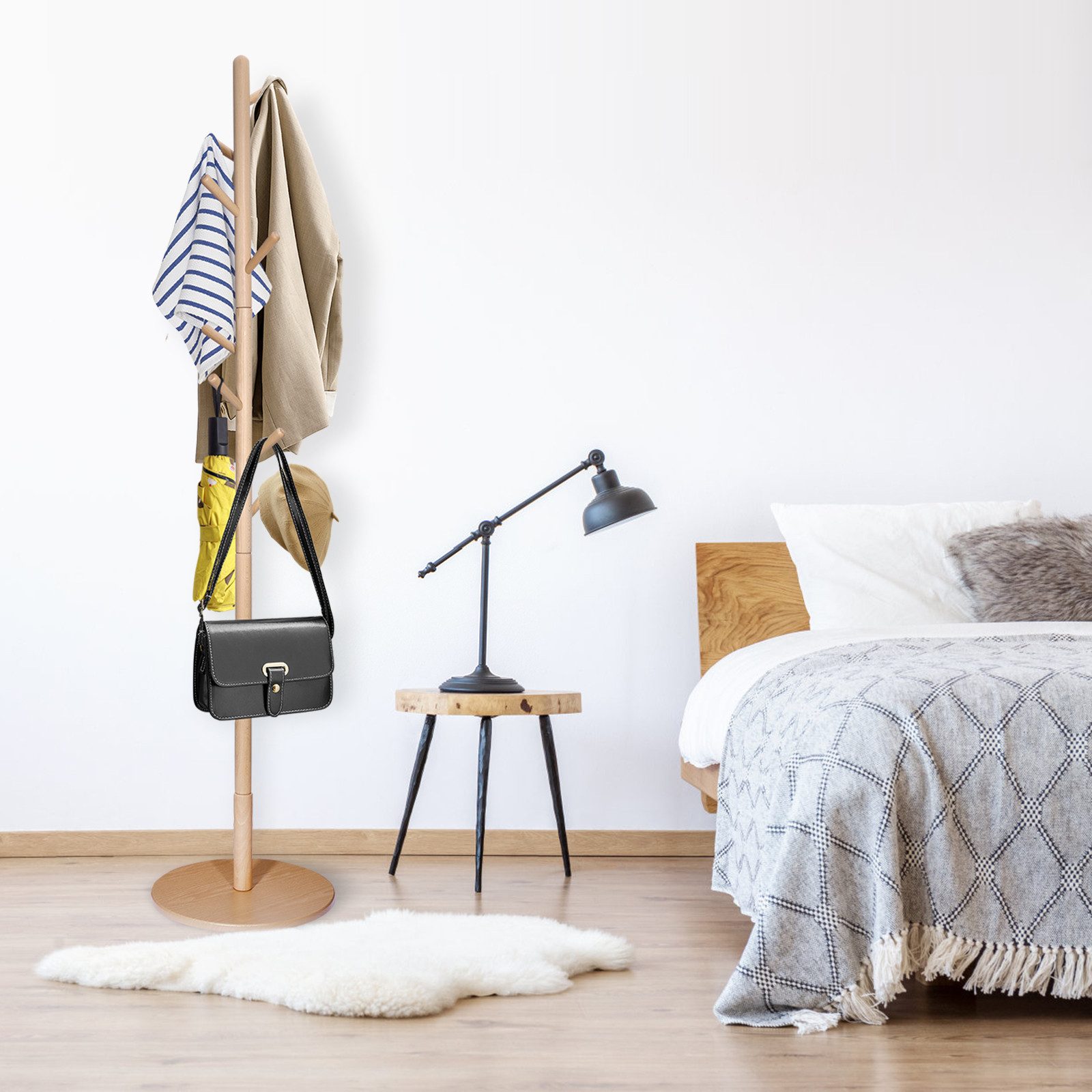 BlingBin Garderobenständer Kleiderständer aus Buchenholz Massivholz günstig online kaufen