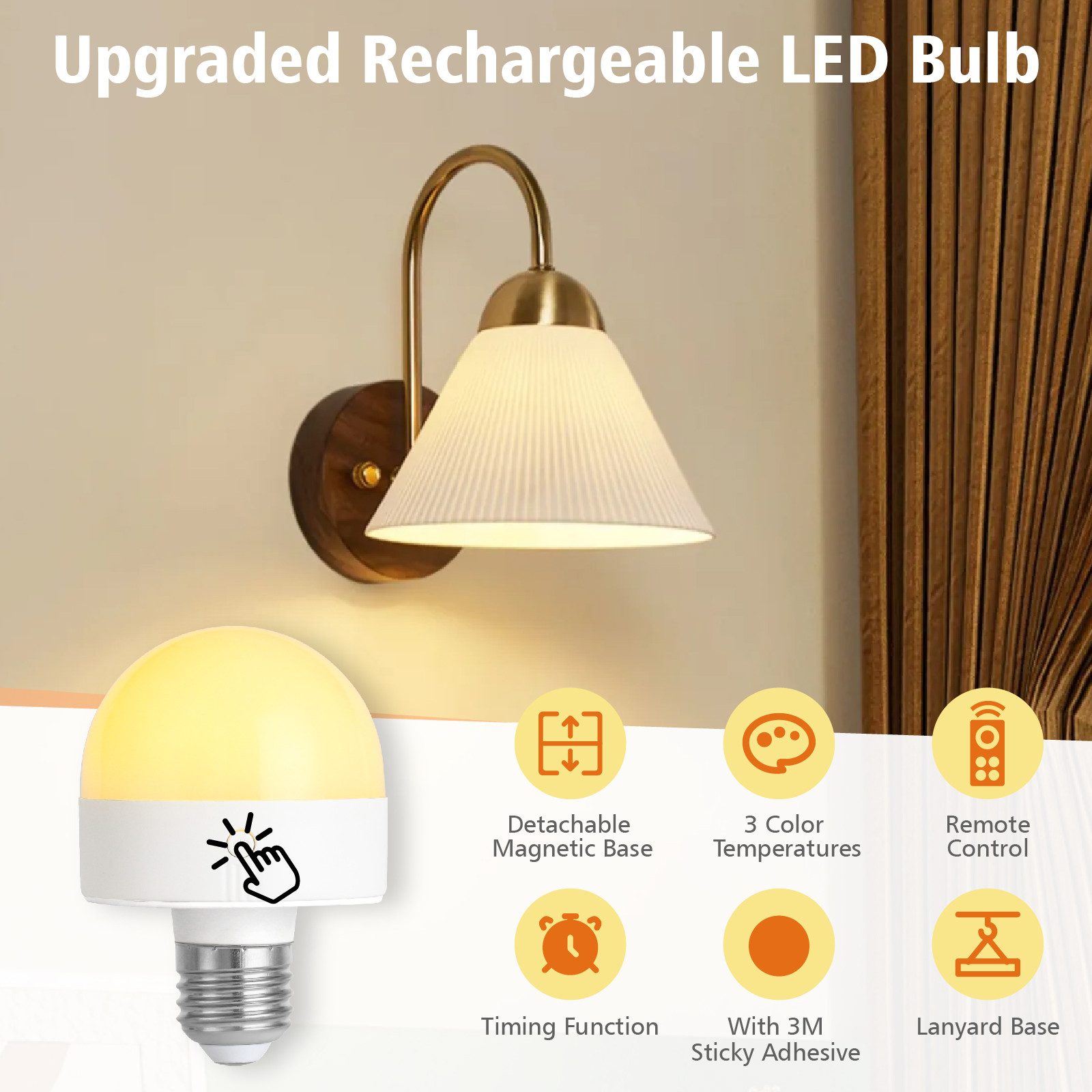 POPOLIC LED-Leuchtmittel Wiederaufladbare Glühbirne mit Timer günstig online kaufen