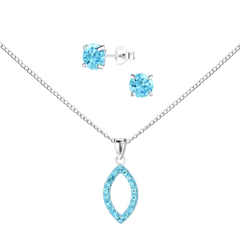 ALEXANDER YORK Schmuckset Schmuckset, MARQUISE Zirkonia aqua, 4-tlg.