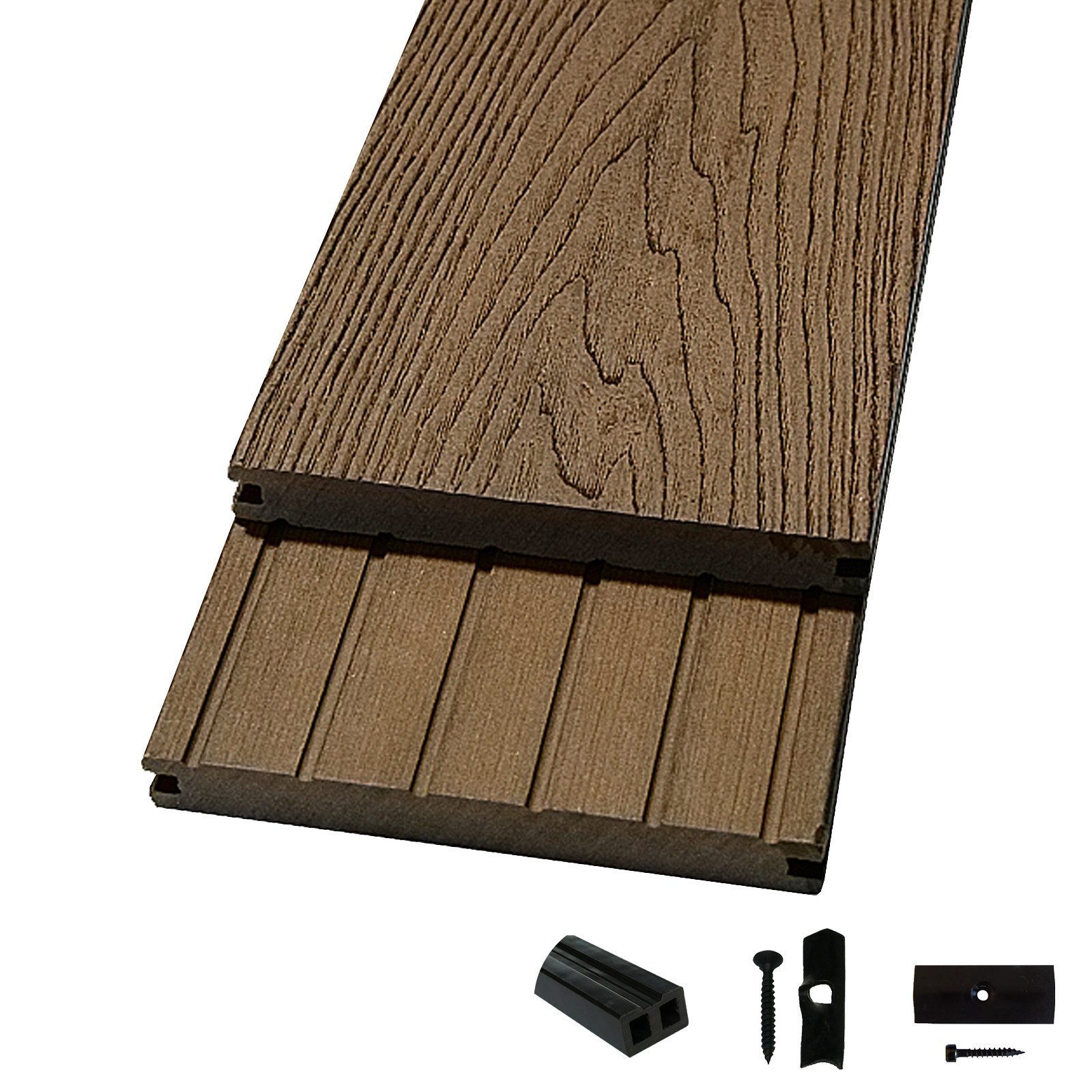 Terrassendielen WoodoMalta WPC Massivdiele in Holzoptik für den Garten mit Clipsystem
