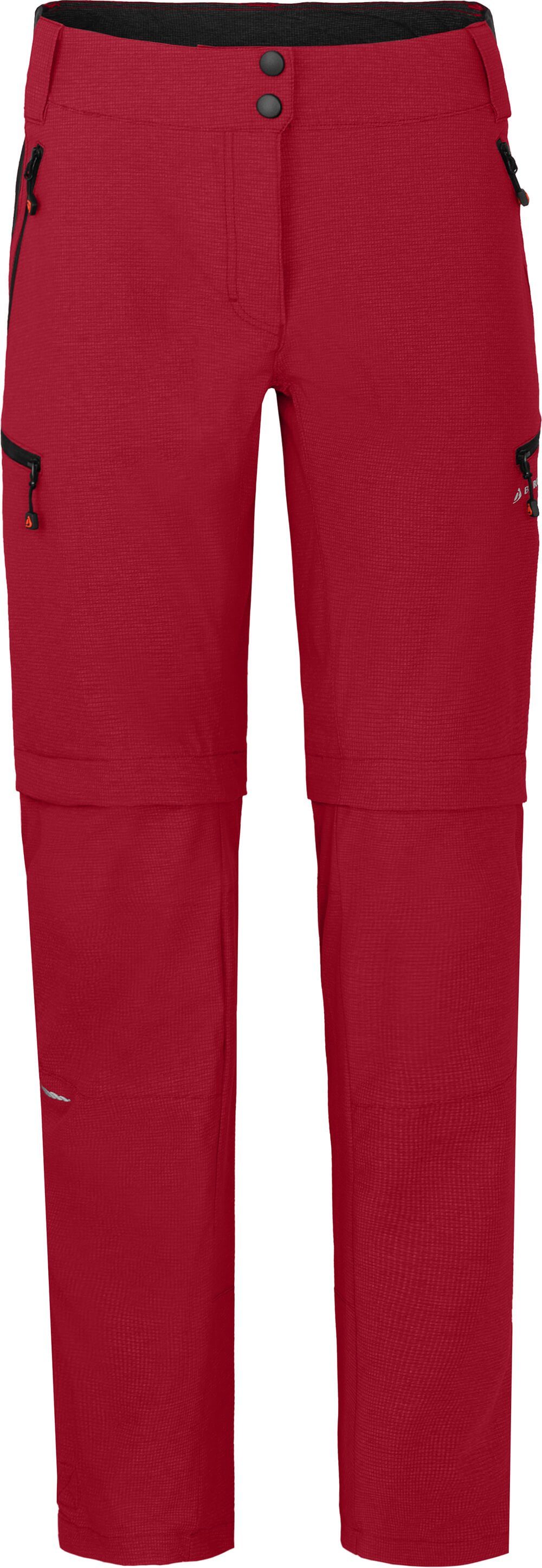 Bergson Zip-off-Hose VALLI zip-off Damen Radhose, robust elastisch, Normalgrößen, rot