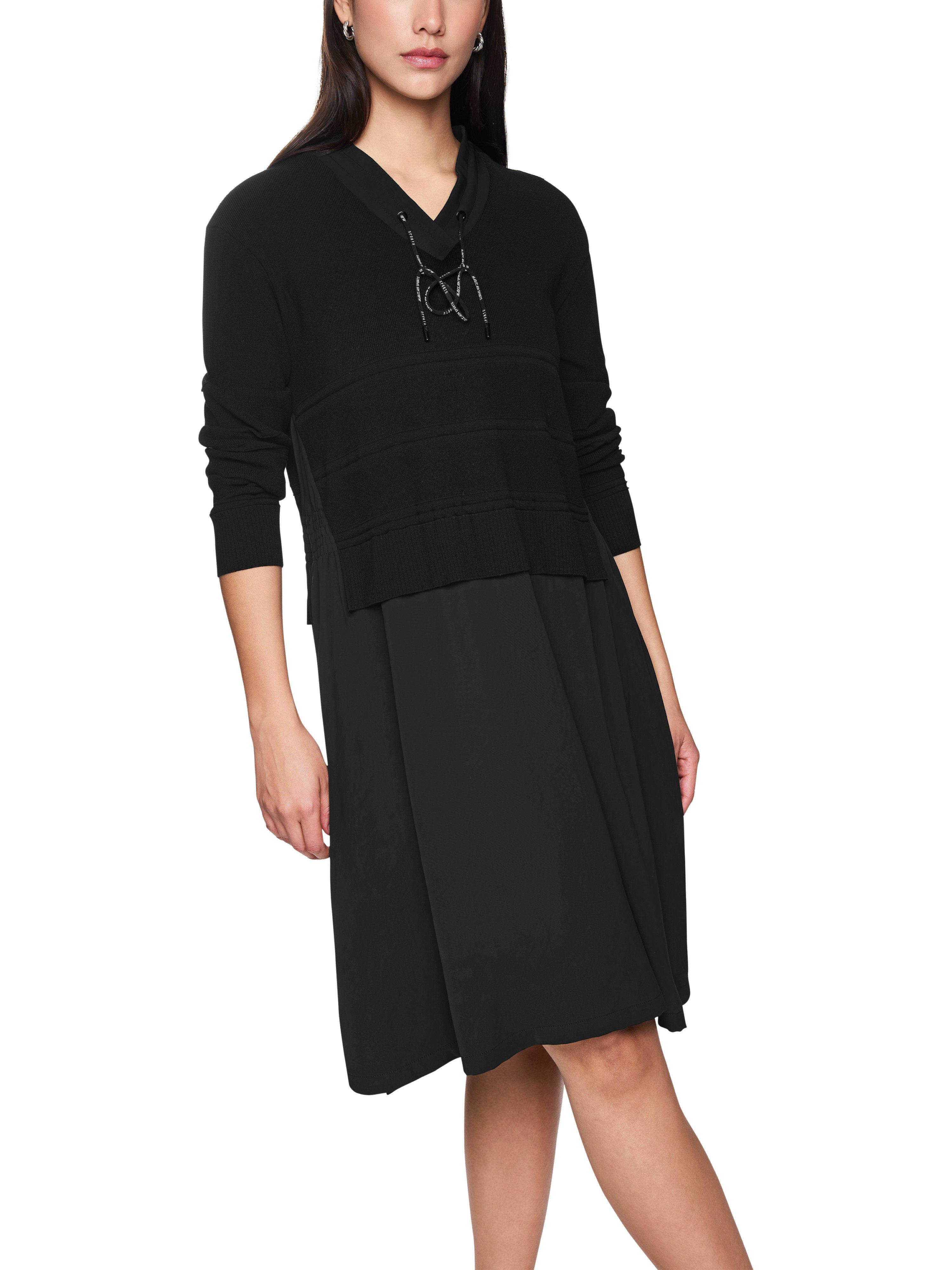 Marc Cain Midikleid Check it Up Premium Damenmode sportiv, mit Kordelzug, V günstig online kaufen