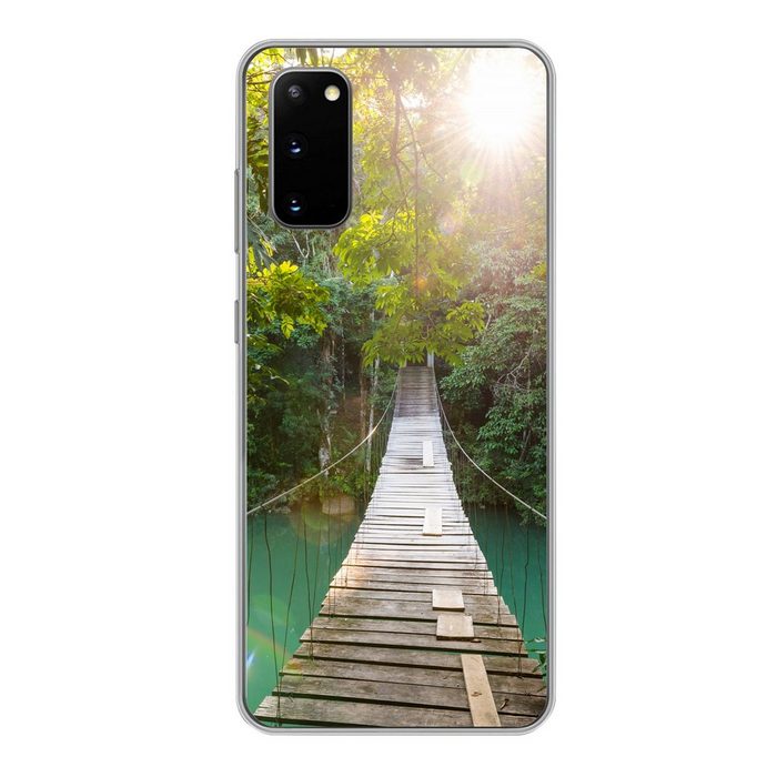 MuchoWow Handyhülle Dschungel - Wasser - Brücke - Natur - Pflanzen Phone Case Handyhülle Samsung Galaxy S20 Silikon Schutzhülle
