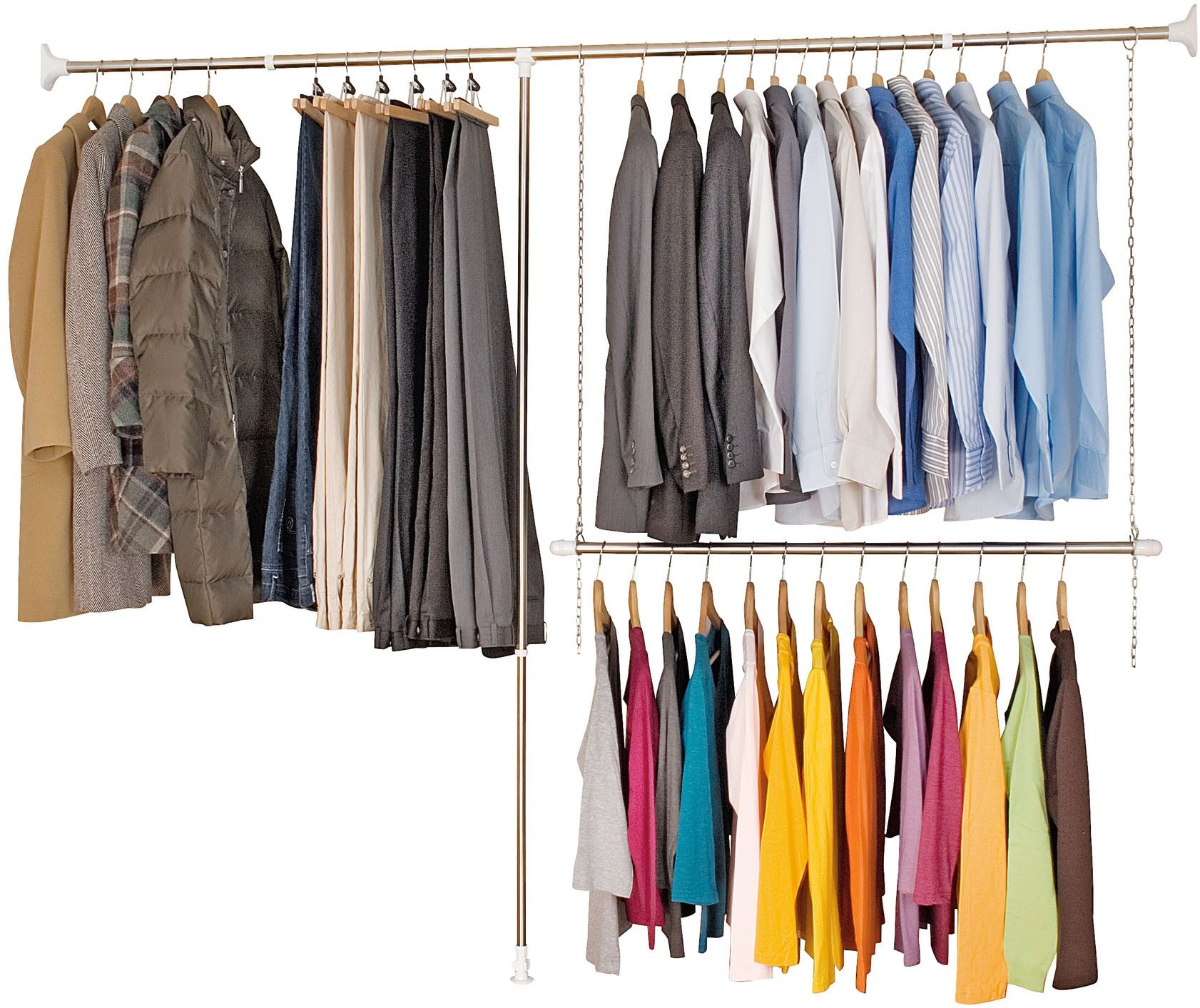 WENKO Teleskopregal Garderobe, Set 3-tlg., flexibles Kleiderstangensystem, günstig online kaufen