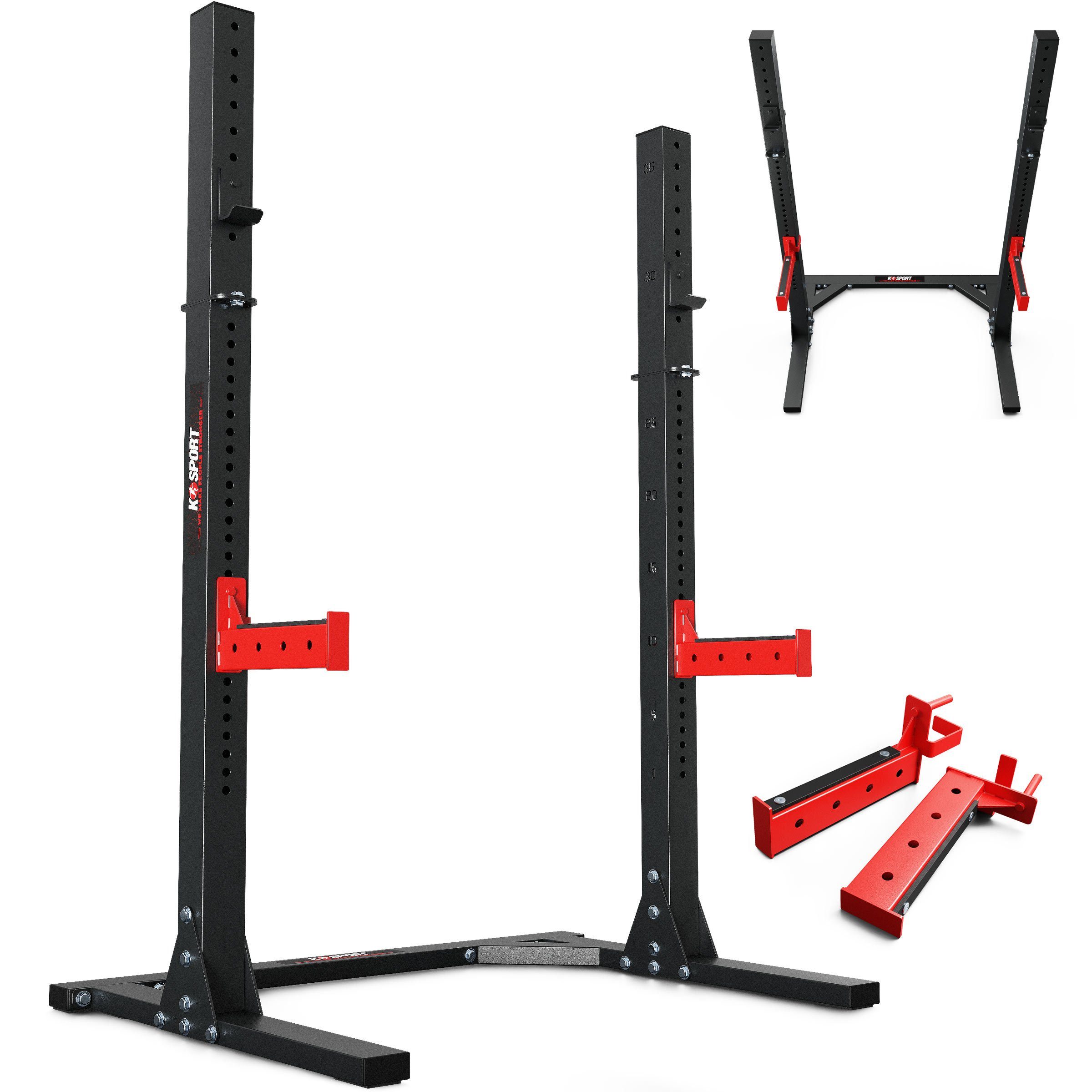 K-SPORT Langhantelständer PROFI Langhantelablage, Squat Rack, (extrem belastbarer Kniebeugeständer, Premium Rack bis 350kg belastbar), Made in EU