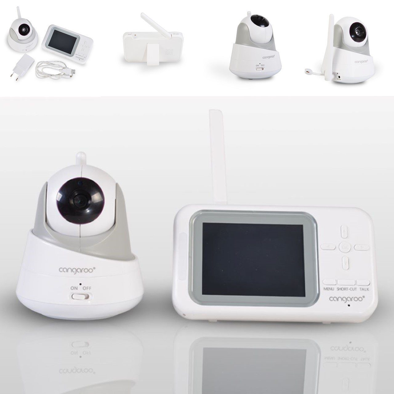 Cangaroo Video-Babyphone 3,5", LCD-Farbdisplay, Focus Babyphone Temperaturanzeige Kamera