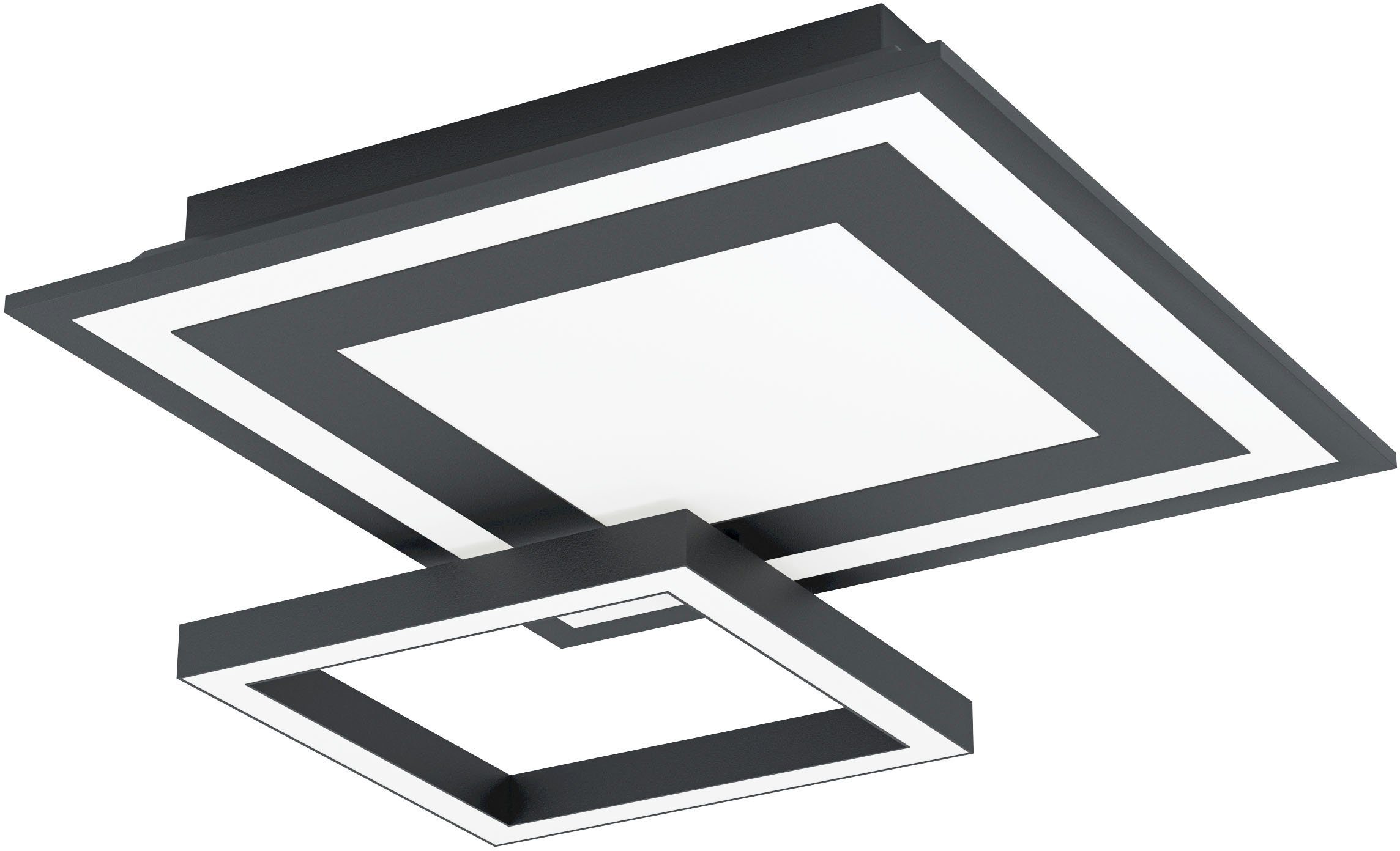 EGLO Deckenleuchte aus Deckenleuchte SAVATARILA-Z, - LED fest warmweiß integriert, in Stahl schwarz kaltweiß