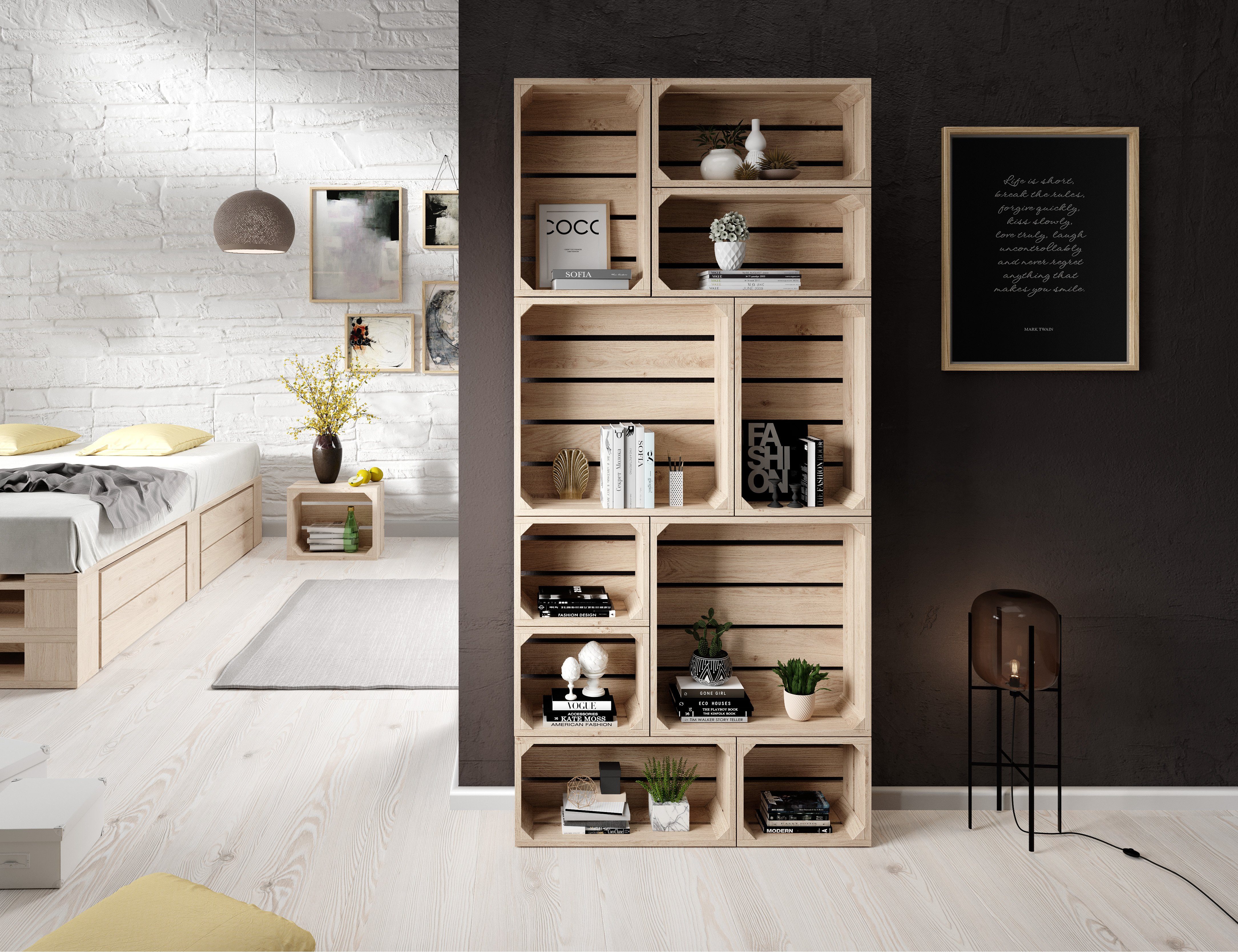 sunnypillow Holzkiste Holzkisten in vielen Farben zur Auswahl, Einzelkiste 25x20x30cm