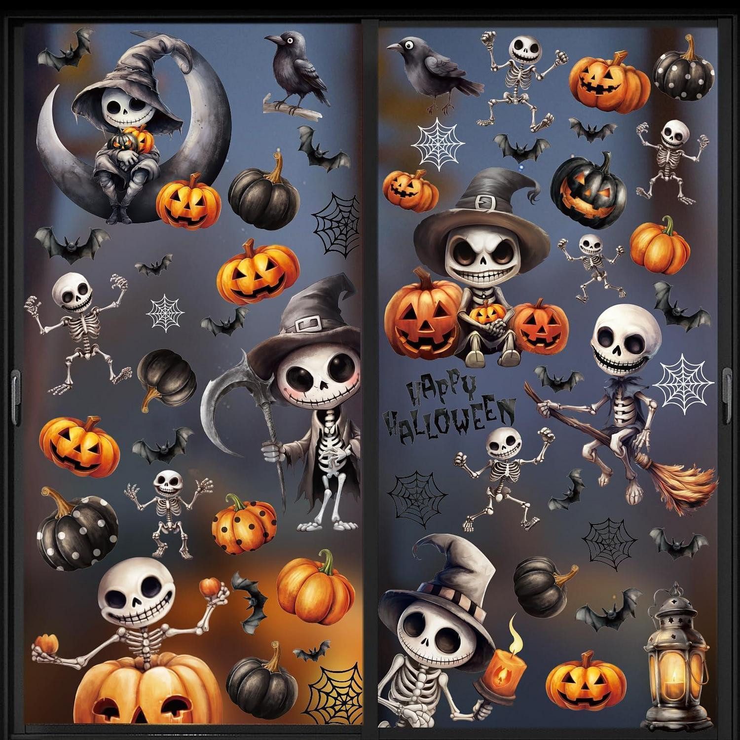 LuxusKollektion Fensterbild Halloween Fensterbilder 9 Blätter Skelett Motiv