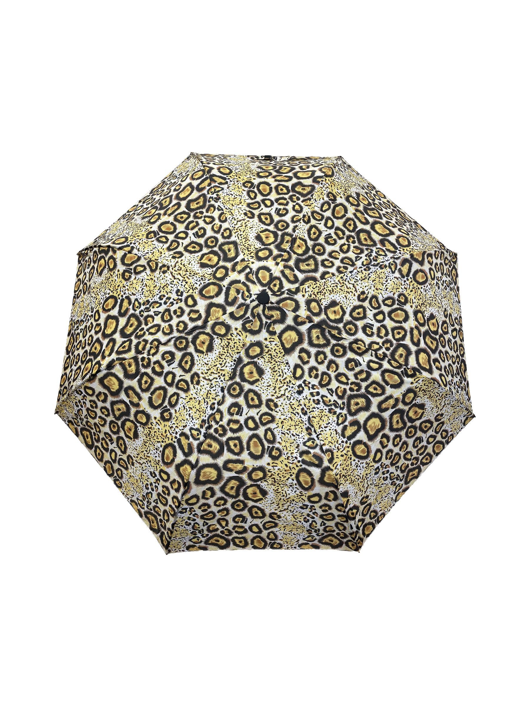 ANELY Taschenregenschirm Regenschirm Leopard Muster Kleiner Automatik Taschenschirm für, 6747 in Gelb