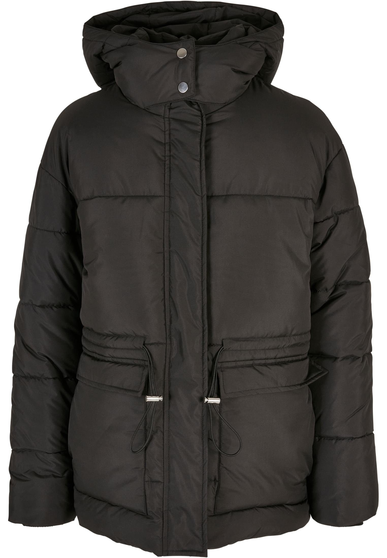 URBAN CLASSICS Winterjacke Damen Ladies Waisted Puffer Jacket (1-St) black