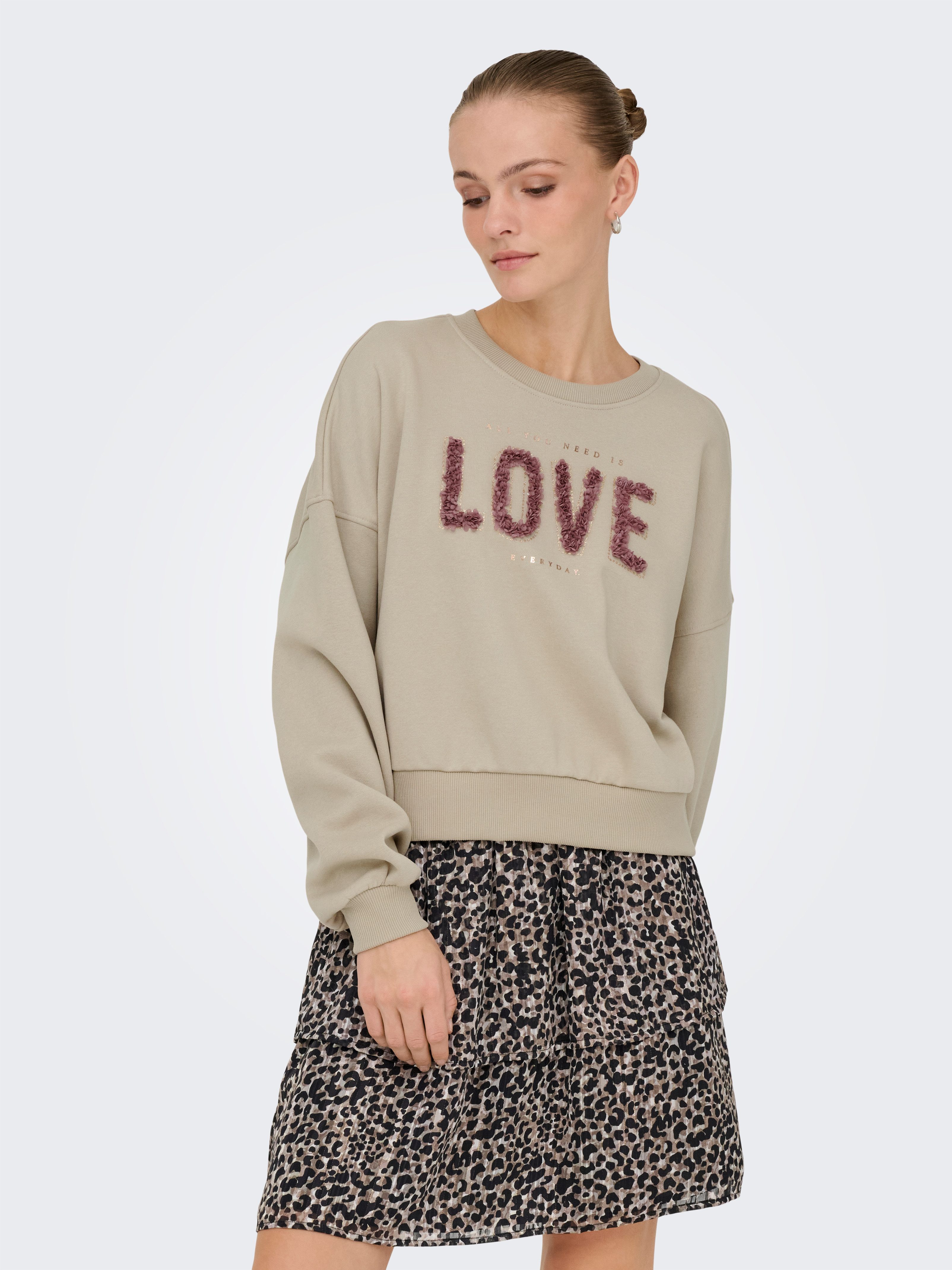 ONLY Sweater ONLKIARA L/S O-NECK CHIFFON MIX SWT günstig online kaufen