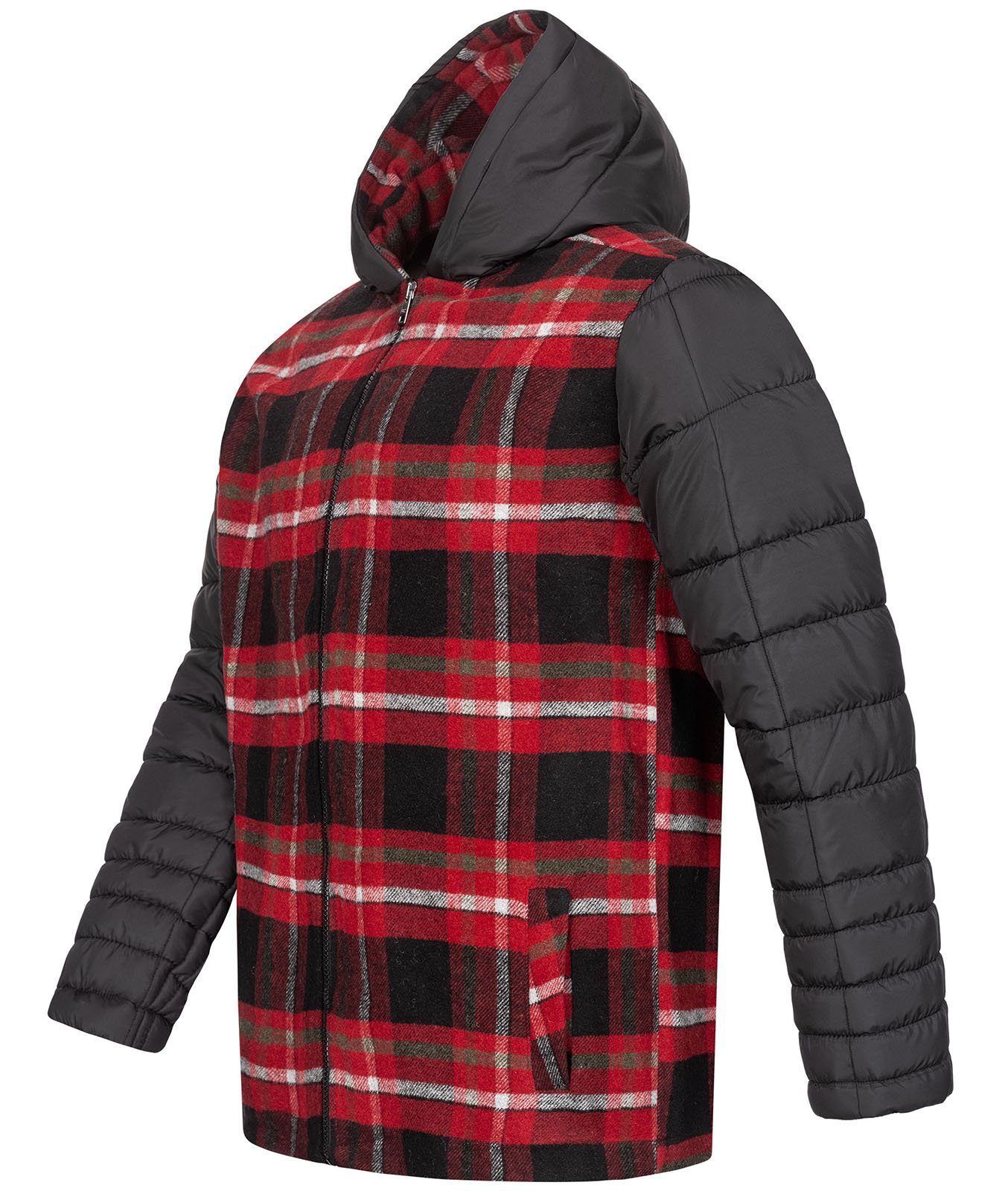 Rock Creek Steppjacke Herren Flanelljacke mit Kapuze H-265