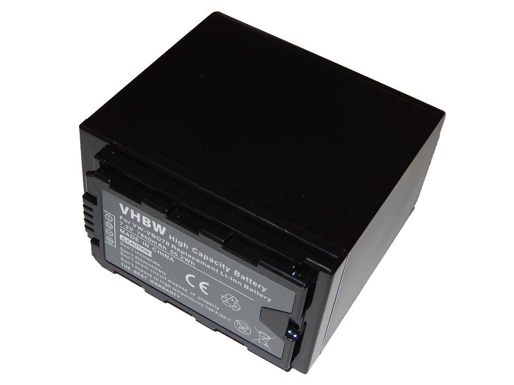 vhbw kompatibel mit Panasonic HDC-MDH2GK, HC-MDH2, AJ-PX298MC Kamera-Akku Li-Ion 7800 mAh (7,4 V)