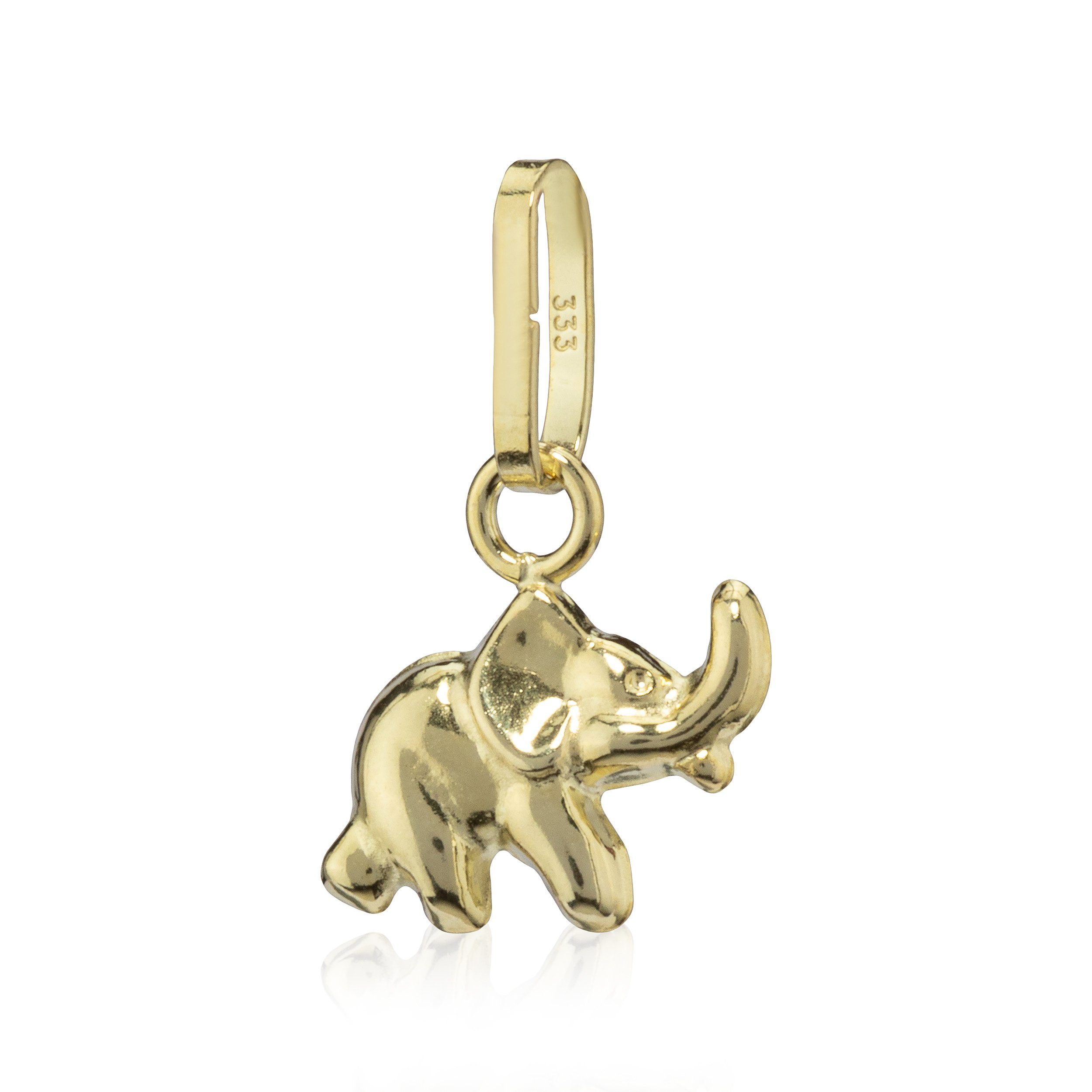 NKlaus Kettenanhänger Baby Elefant klein 333 Gelb Gold 8 Karat Kettenanh