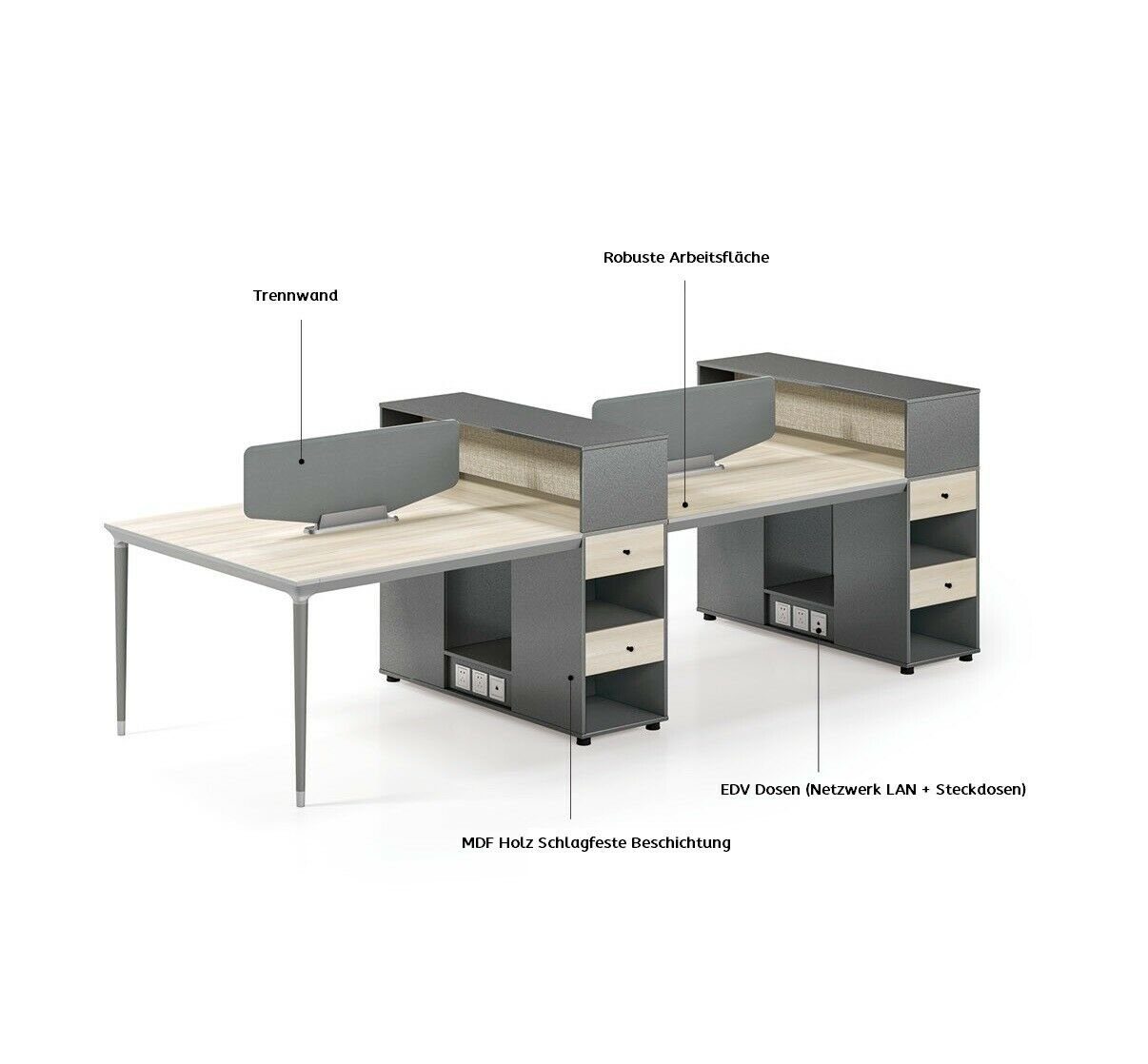 Einrichtung 4 Möbel JVmoebel Büro Schreibtisch Schreibtisch, Arbeitsplätze Tische Tisch