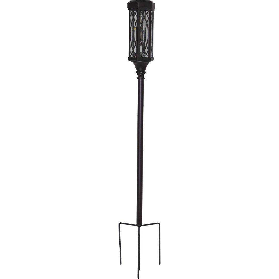 STAR TRADING LED Gartenleuchte LED-Solar-Wegeleuchte"Folke" Alu/Glas, braun, warmwhite LED