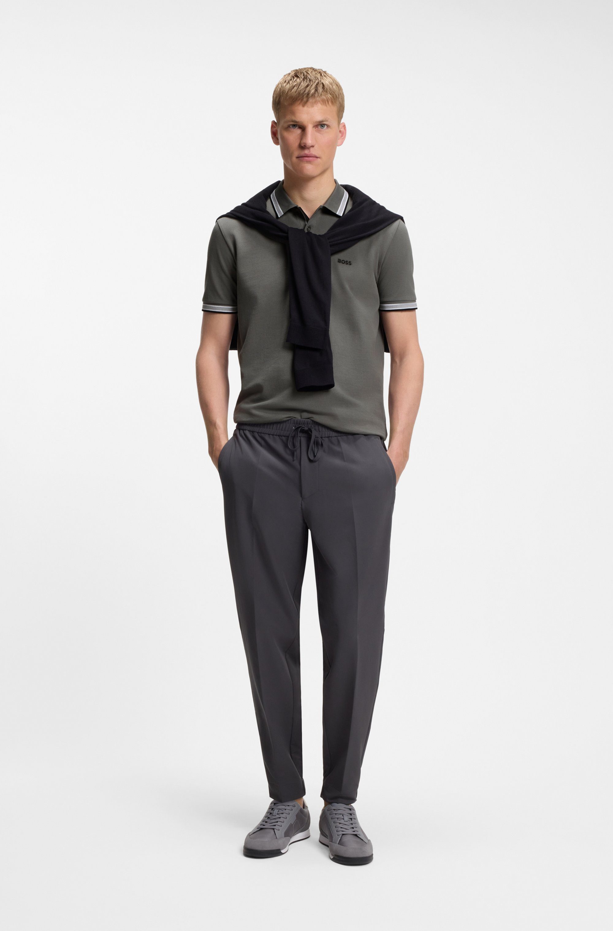 BOSS GREEN Poloshirt Paddy Regular Fit atmungsaktive Piqué-Webstruktur, Flachstrickkragen, gerader Schnitt – Bild 4 von 5