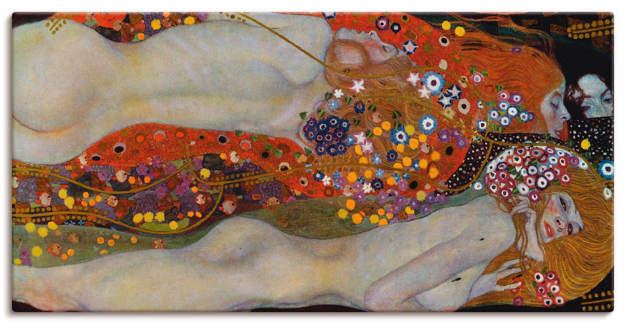 Artland Leinwandbild Wasserschlangen II (Die Freundinnen), Frau (1 St), auf Holzrahmen gespannt