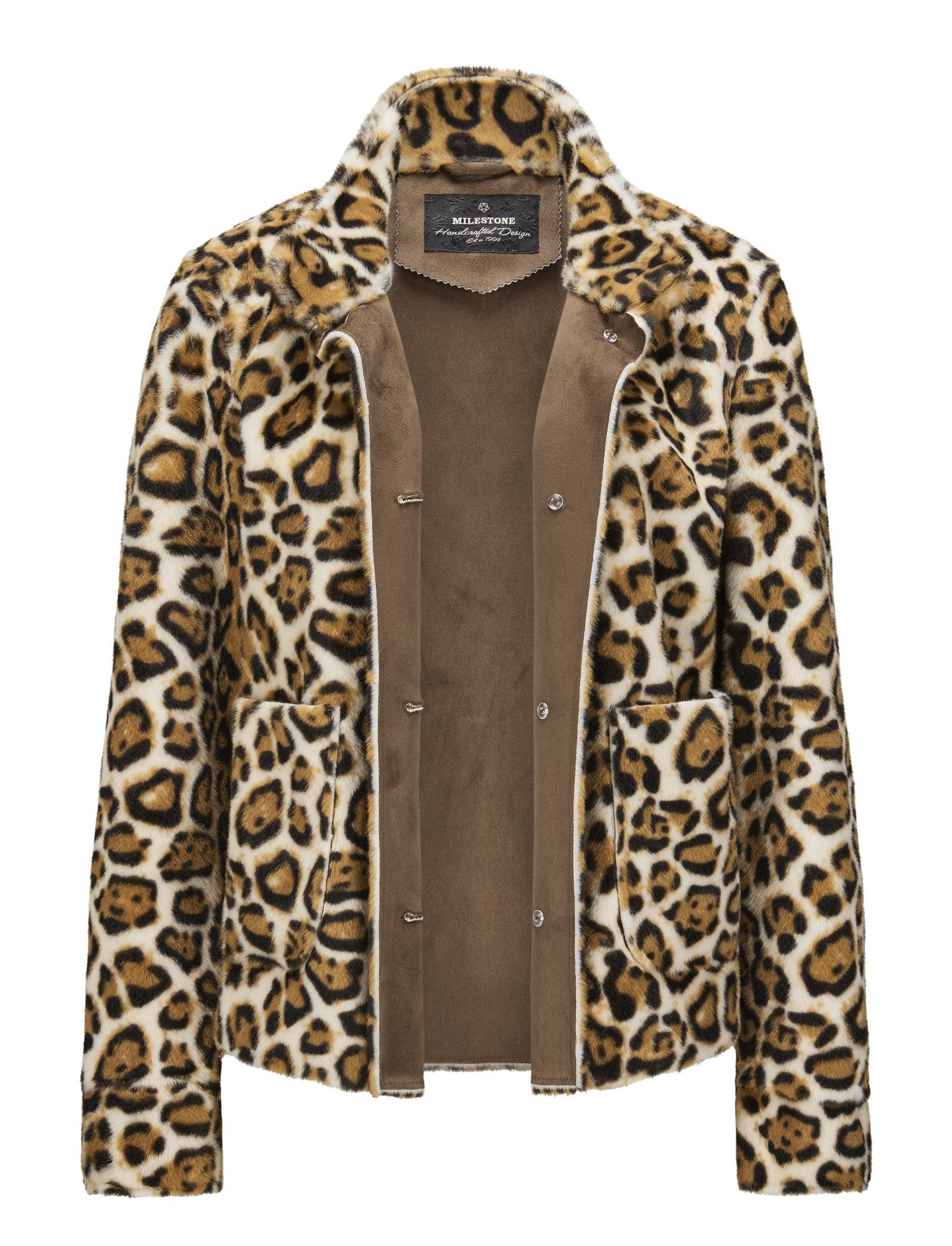 Milestone Fellimitatjacke MSHarmless leo Kurzhaar-Kunstpelz Jäckchen mit Le günstig online kaufen