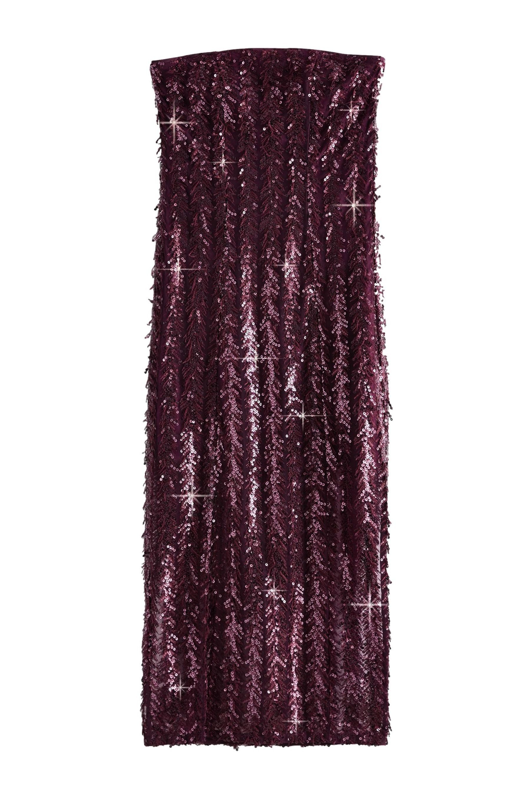 Next Paillettenkleid Bandeau-Maxikleid mit Pailletten, Federn günstig online kaufen