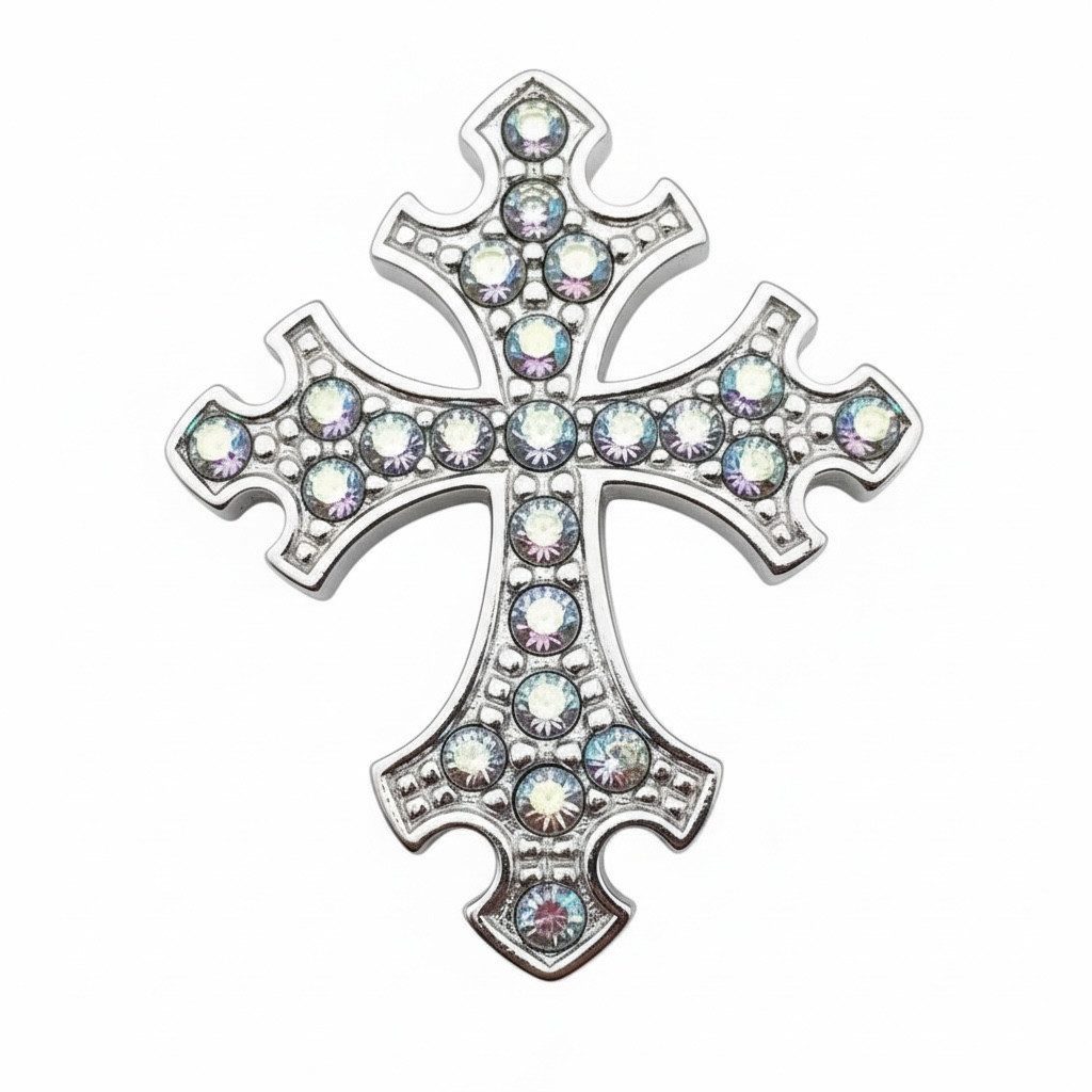Karisma Schmuck Bauchnabelpiercing aus 925 Sterling Silber – Top Down Kreuz beweglicher Steg, Edelstahl 316L - SBB32