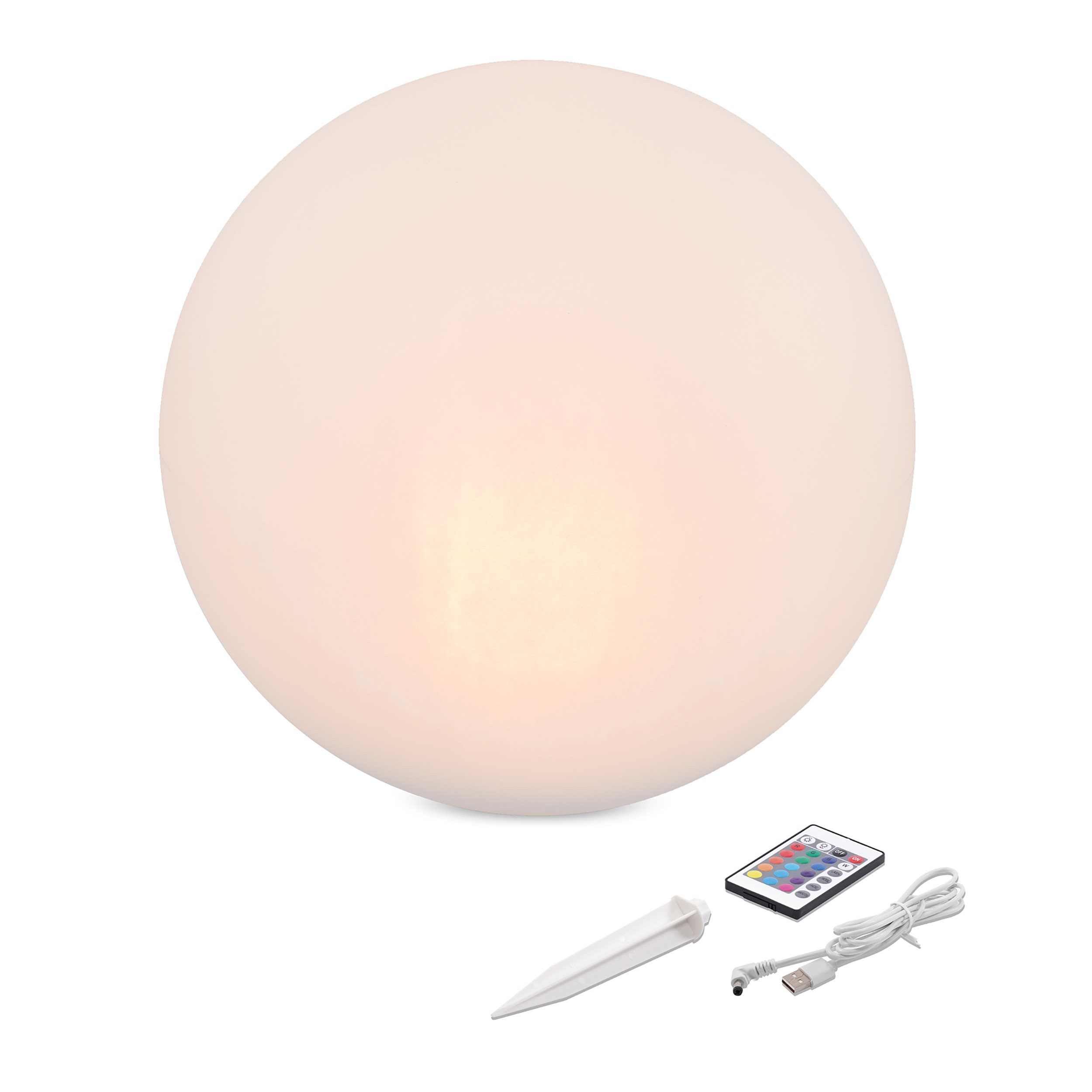esotec LED Gartenleuchte Solar Leuchtkugel Siena D=50cm multicolor, USB, Fernbedienung 102893, LED fest integriert