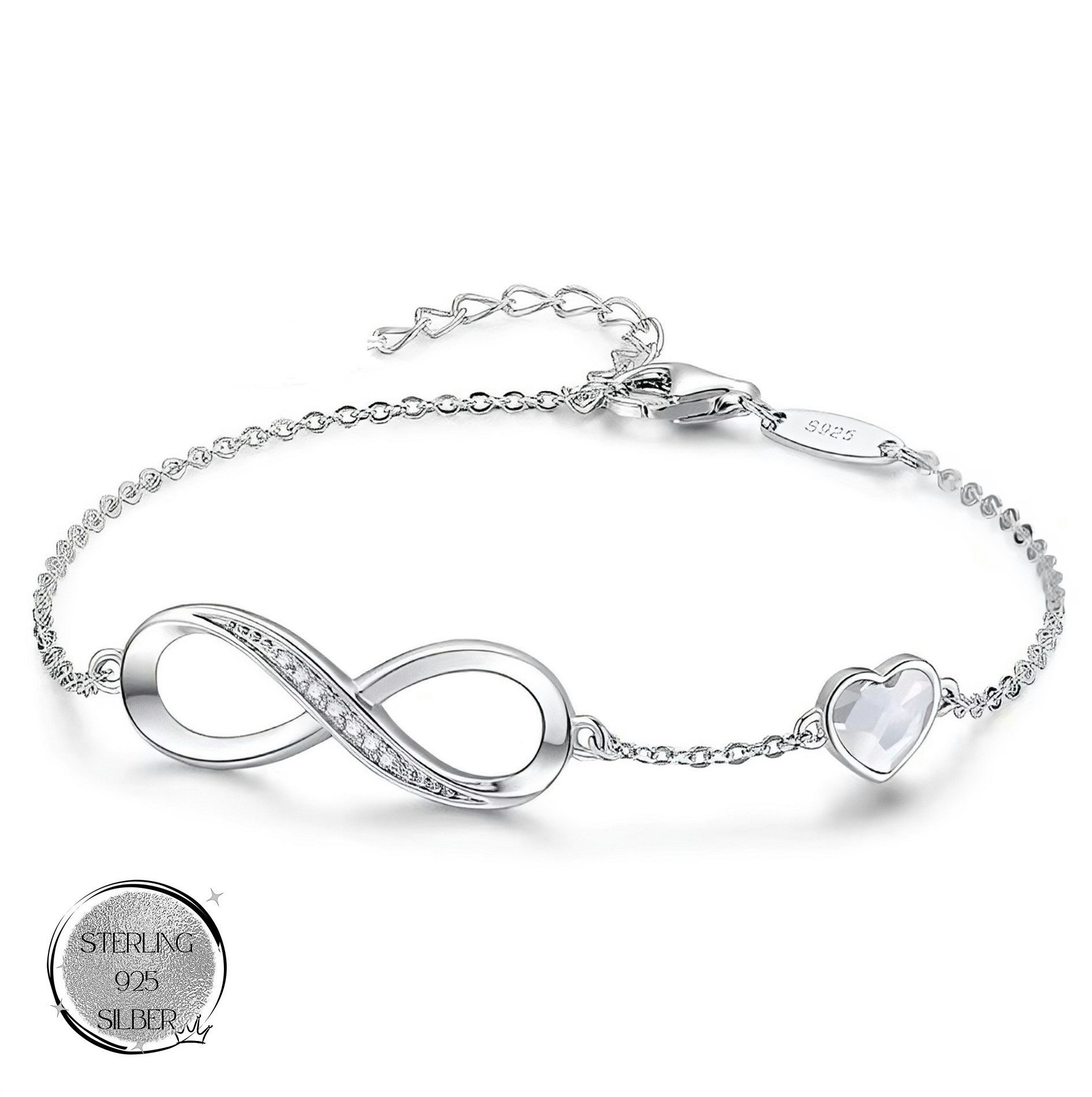 SEAMISAI Silberarmband Armband Infinity Unendlichkeit Herz günstig online kaufen