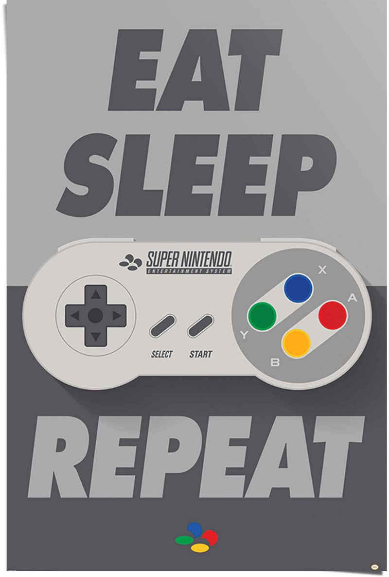 Reinders! Poster Super Nintendo Eat, sleep, repeat, (1 St)