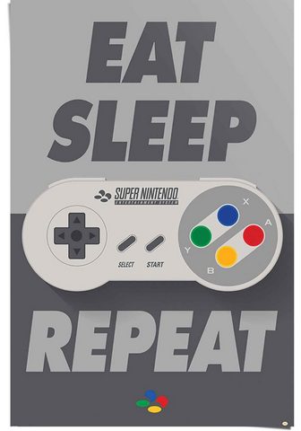Reinders! Poster »Super Nintendo Eat sleep repea...