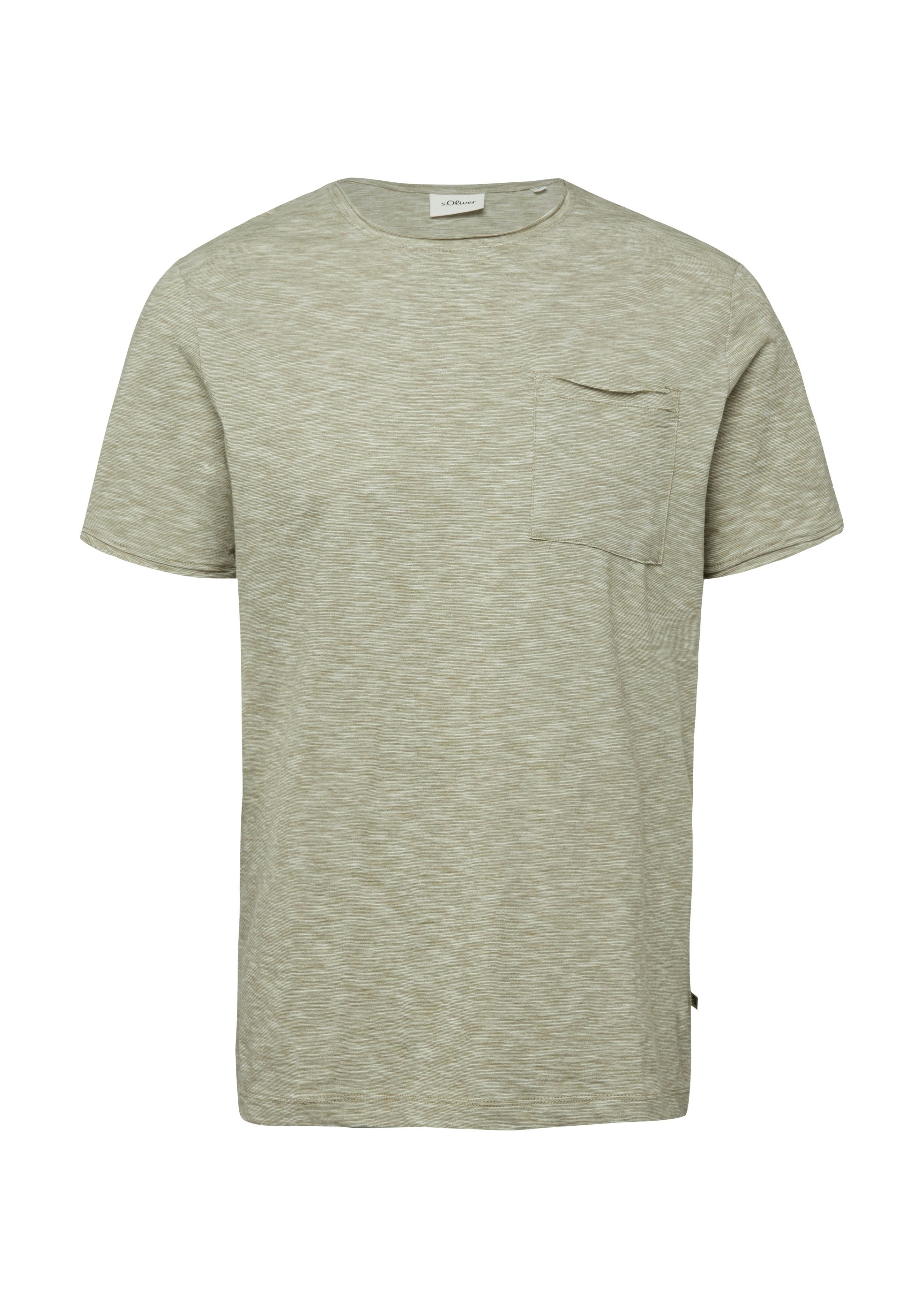 s.Oliver Kurzarmshirt Sommershirt meliert, mit Brusttasche – Bild 4 von 4