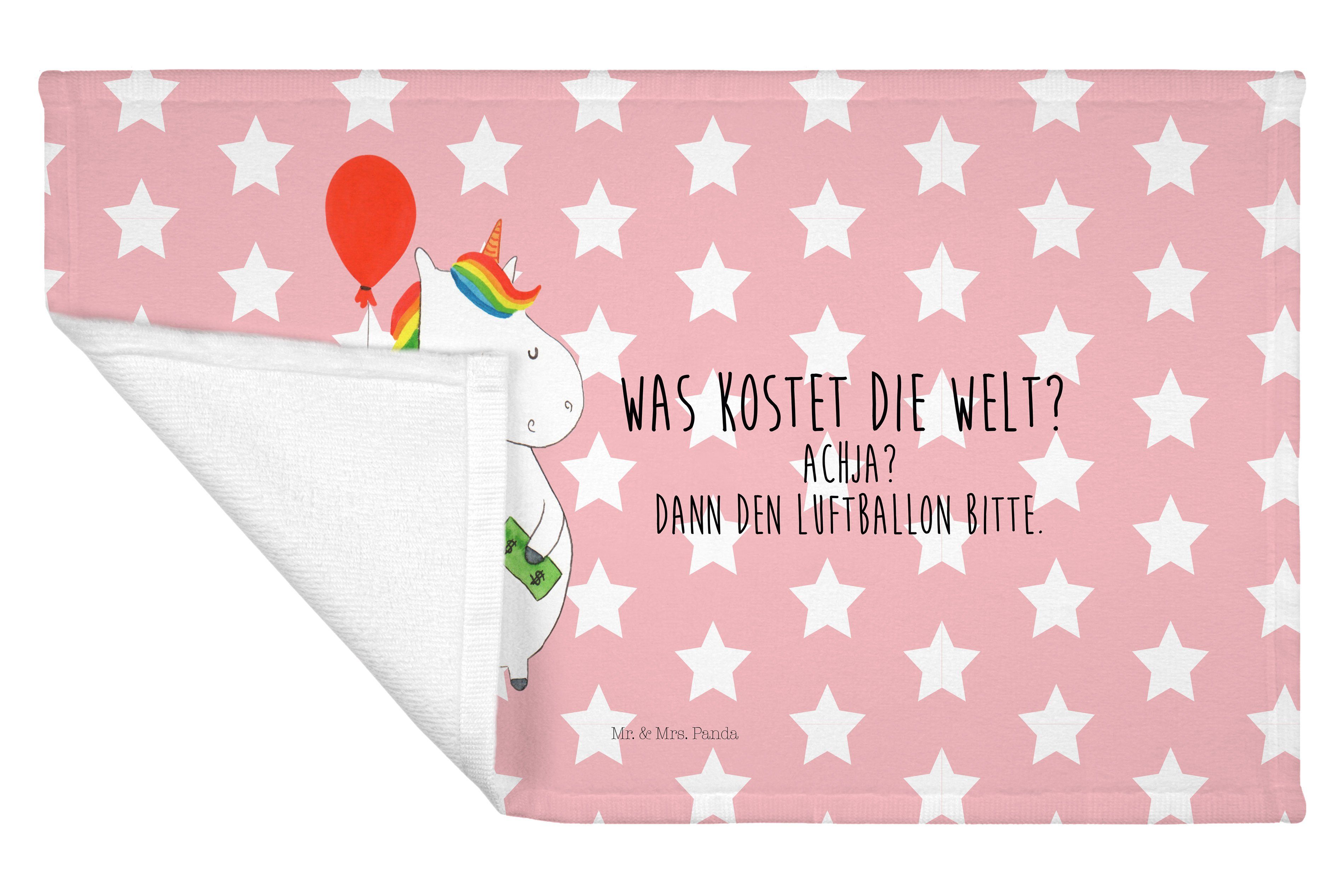 - Geschenk, Pastell Handtuch & Deko, Mrs. Panda Einhorn (1-St) Einhorn - Rot Mr. Luftballon Gästetuch,