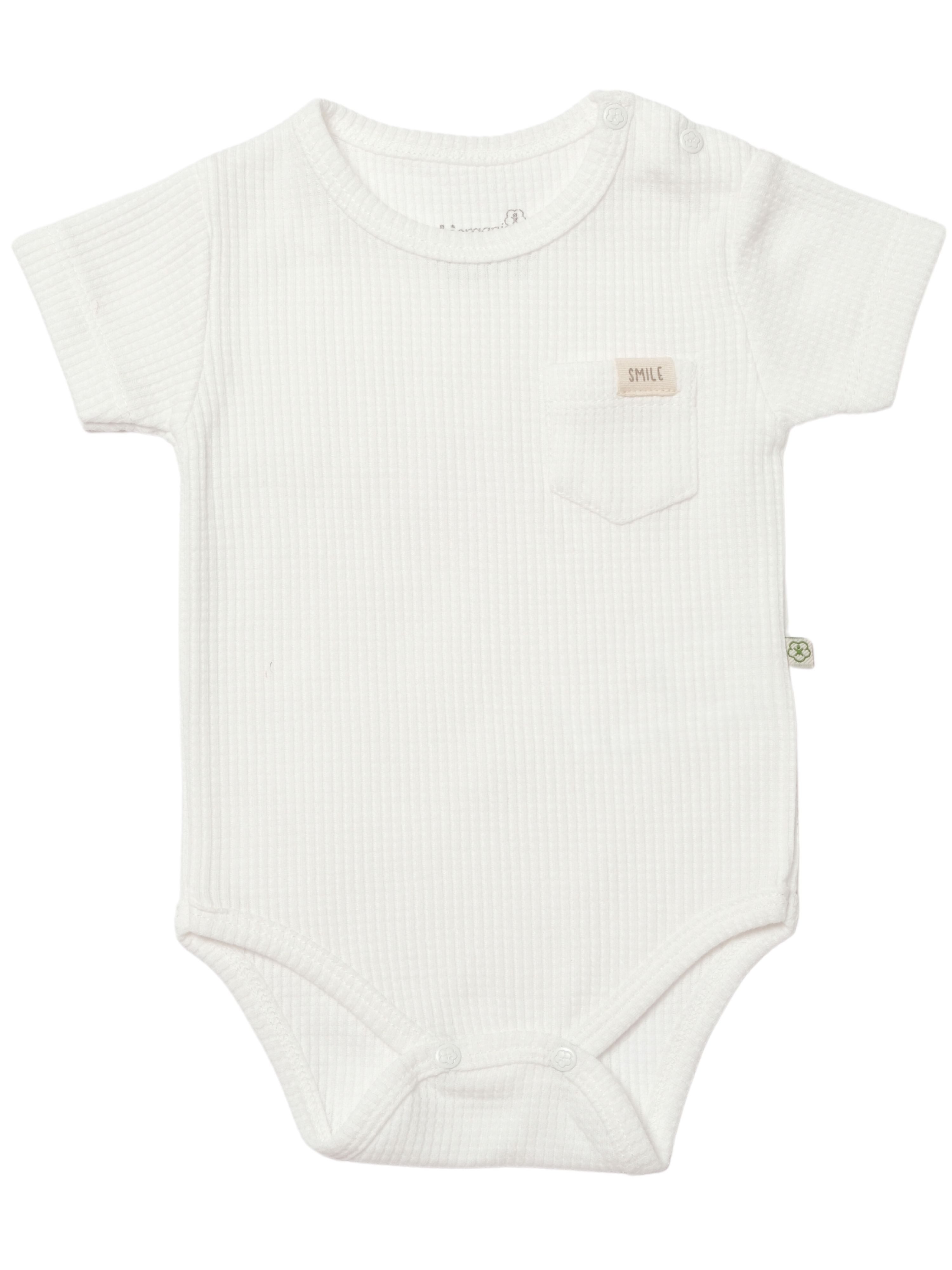 biorganic Kurzarmbody Waffle Smile für Jungen und Mädchen, Unisex, Baby Body (1-tlg) Waffelmuster, Bio-Baumwolle, Размер 56 - 86