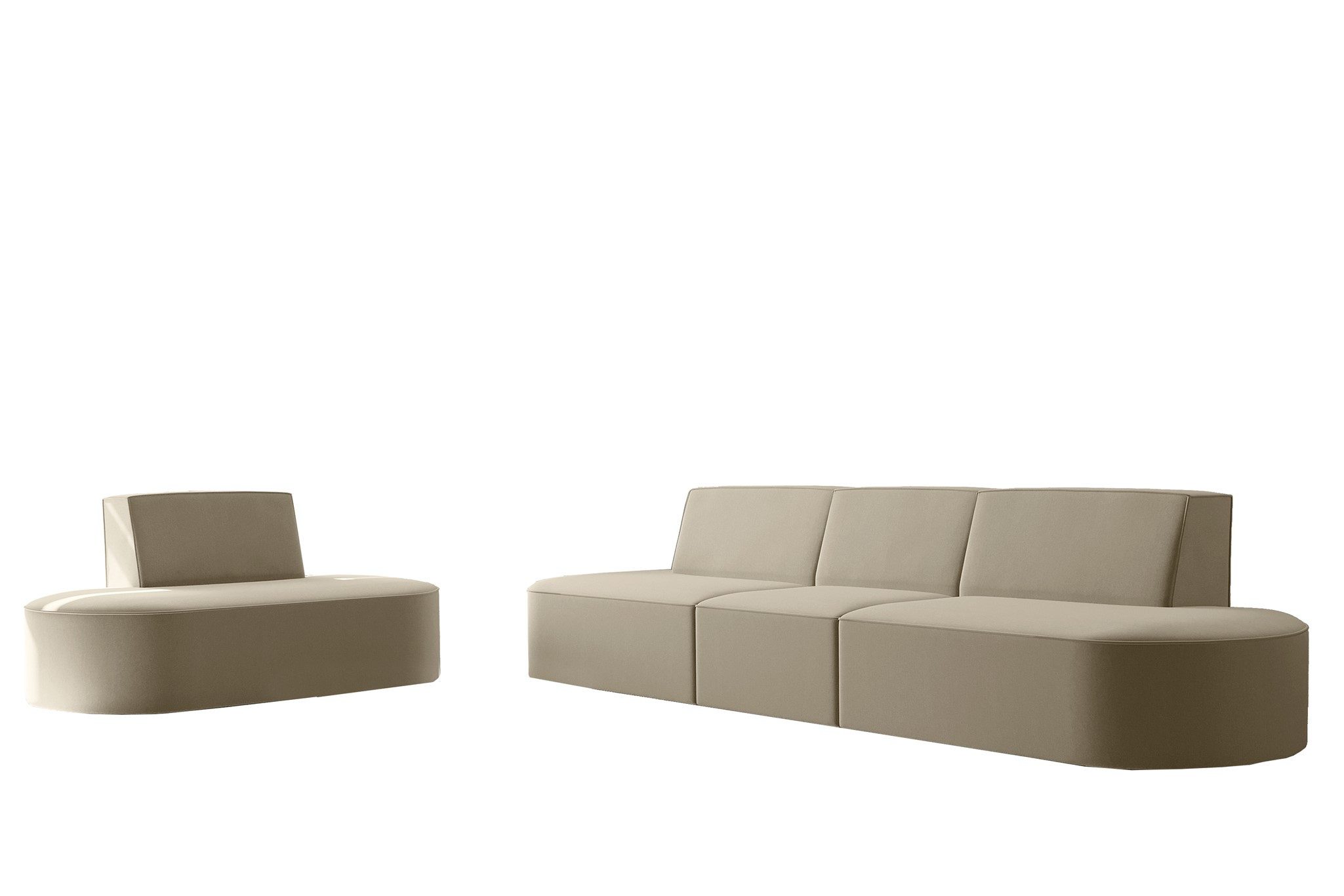 Fun Möbel Polstergarnitur Sofaset Designersofa MILOT 3-1 in Stoff, (Set, 2-tlg), Rundumbezug