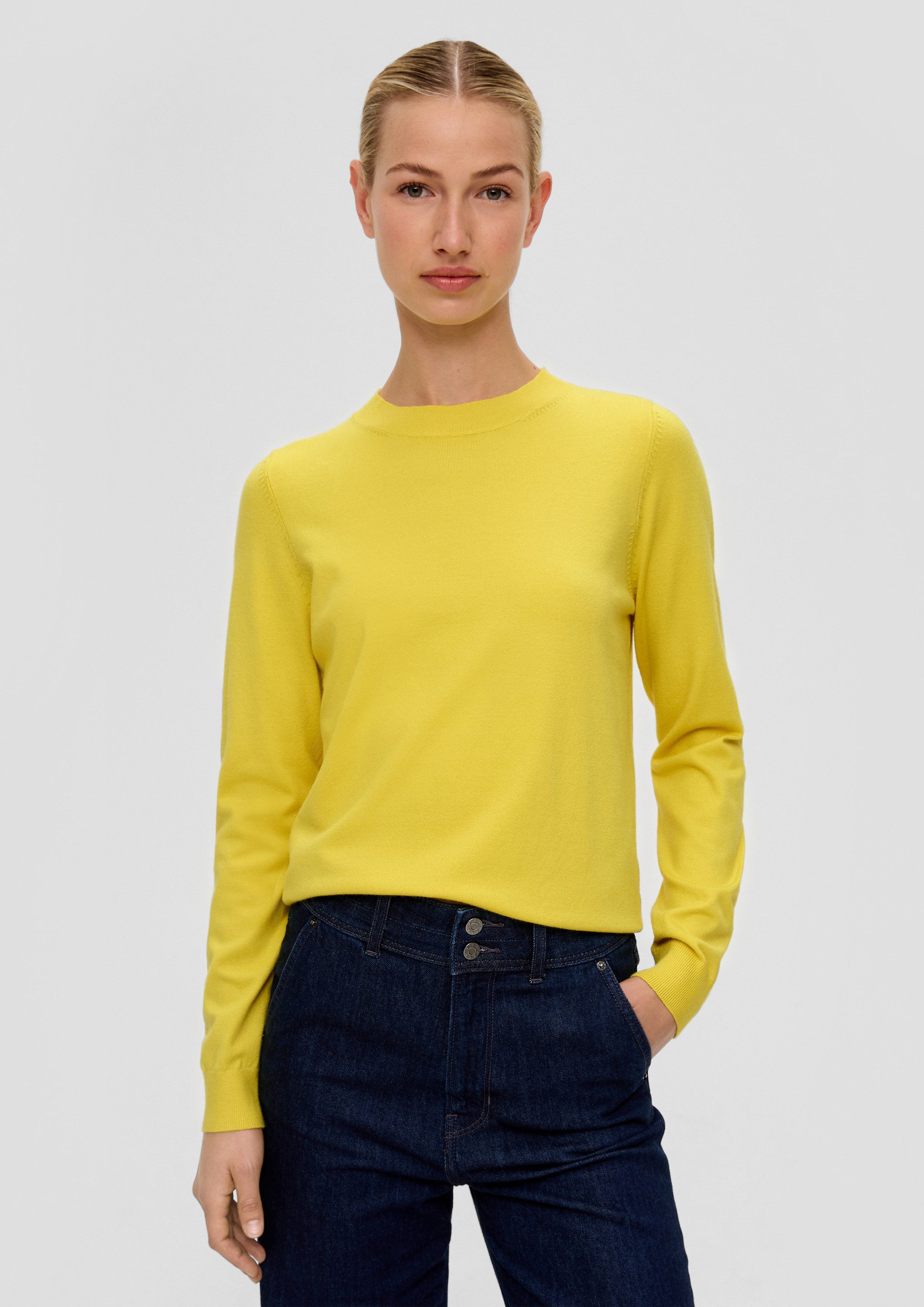 s.Oliver Longpullover Strickpullover Pullover aus Viskosemix günstig online kaufen