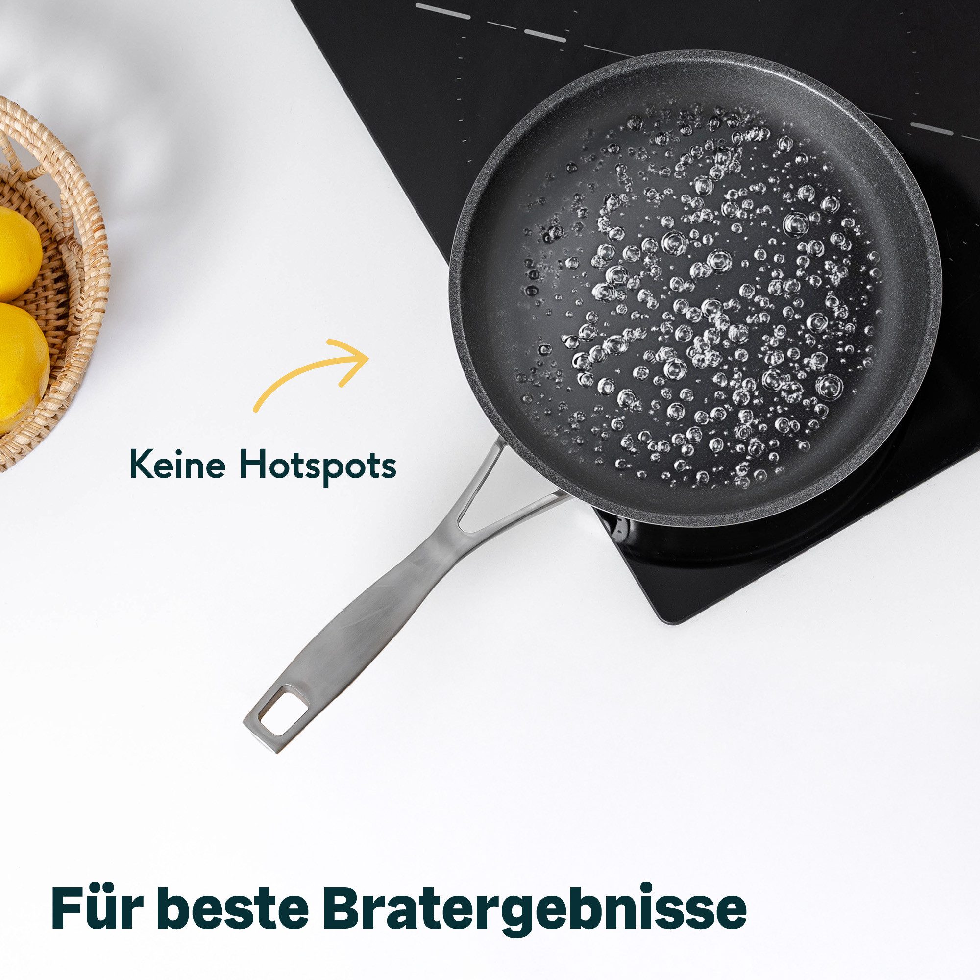 SILBERTHAL Bratpfanne 2er Set 24 & 28 cm, beschichtet, Induktion, Edelstahl (2-tlg), für alle Herdarten, backofenfest – Bild 3 von 5