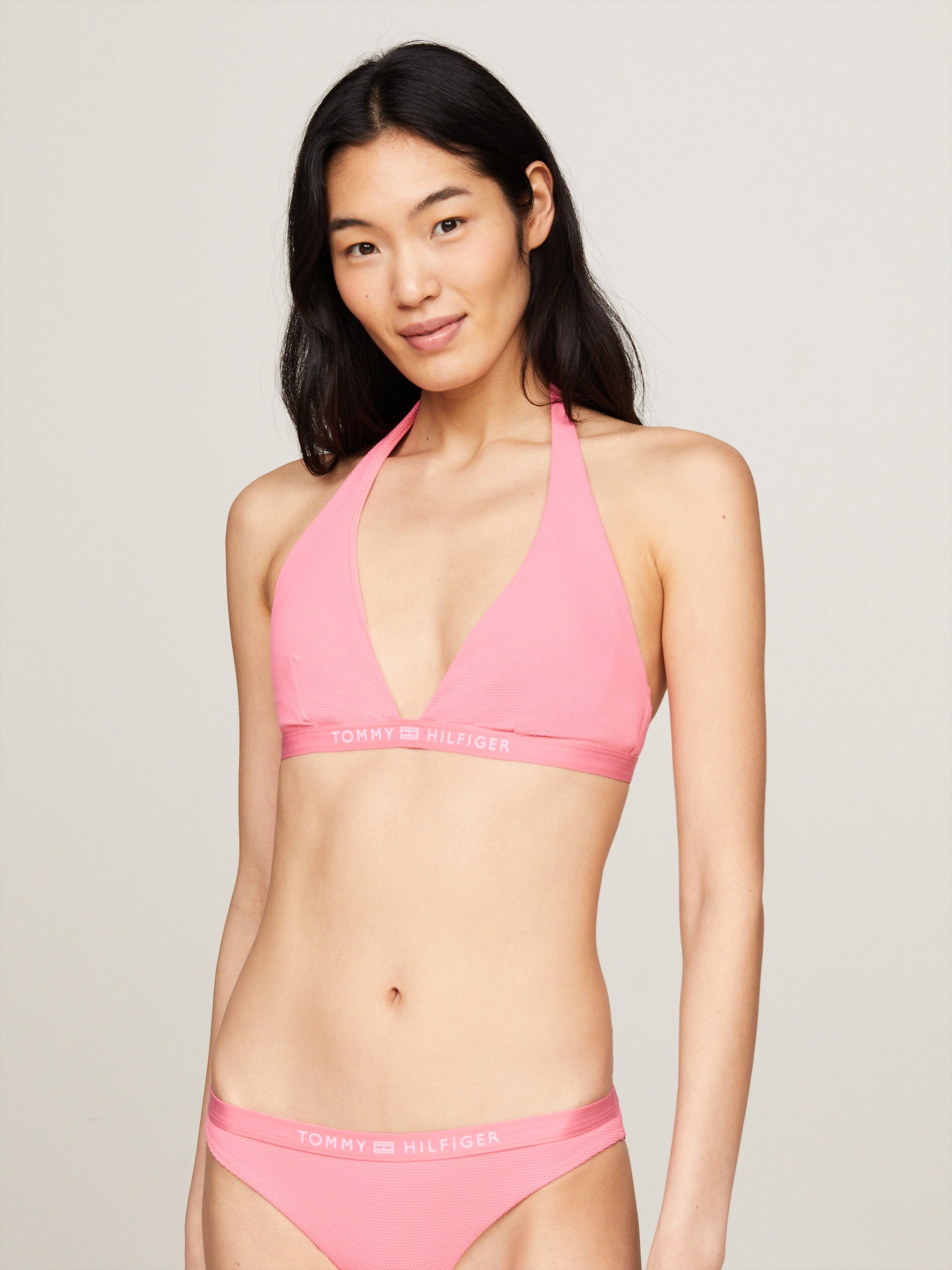 Tommy Hilfiger Swimwear Triangel Bikini Top TRIANGLE FIXED RP mit Logoschriftzug Korpernahe Passform mit elastischem Unterbrustband