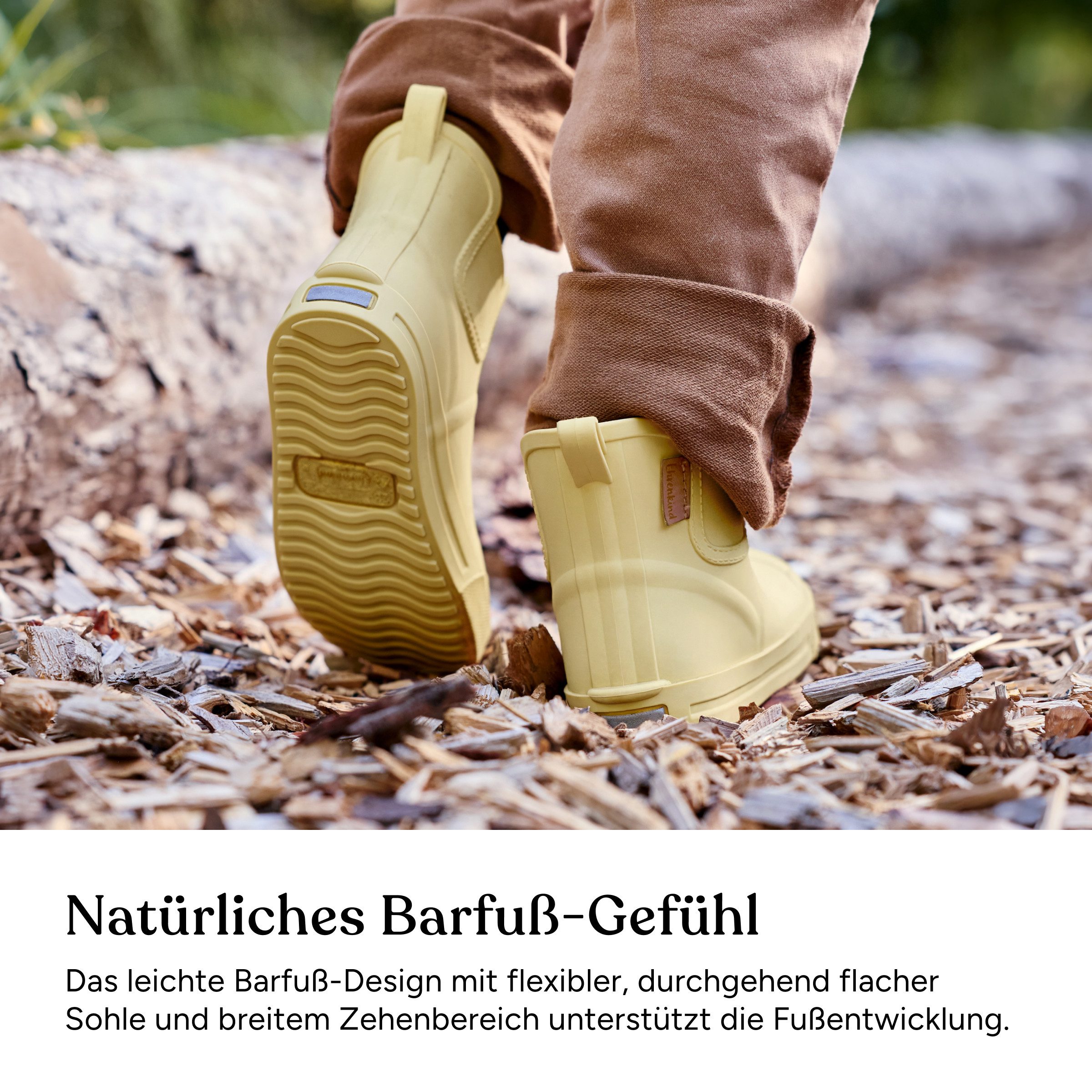 Ehrenkind Kinder Barfuß Gummistiefel (Vanille, 24/25, Flexible, flache Sohle & breite Zehenbox für natürliches Laufgefühl) witterungs- und UV beständig – Bild 4 von 5