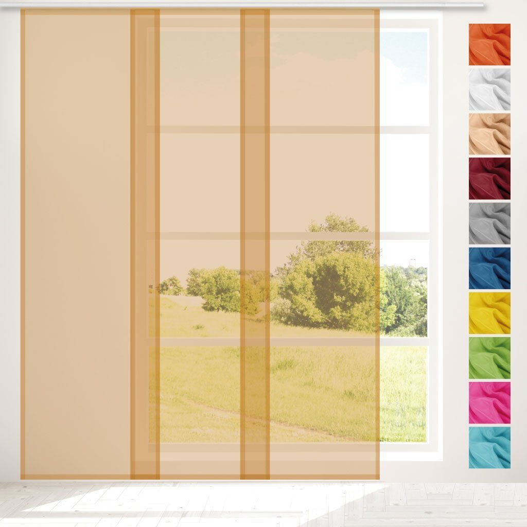 Vorhang, Bestgoodies, Klettband (1 St), mit Schiebegardine Klettband transparent, 245cm Transparente x Microfaser, 60cm (BxL), Beige