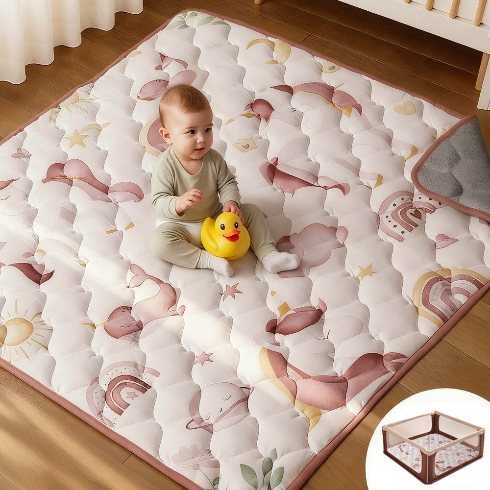 Comomy Spielmatte (125*125 cm, 1-St., Krabbelmatte Boden Spielunterlage Lau günstig online kaufen