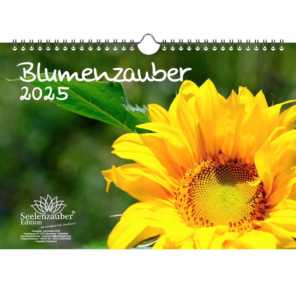 Seelenzauber Wandkalender Blumenzauber DIN A4 Kalender für 2025 Blumen und Blüten