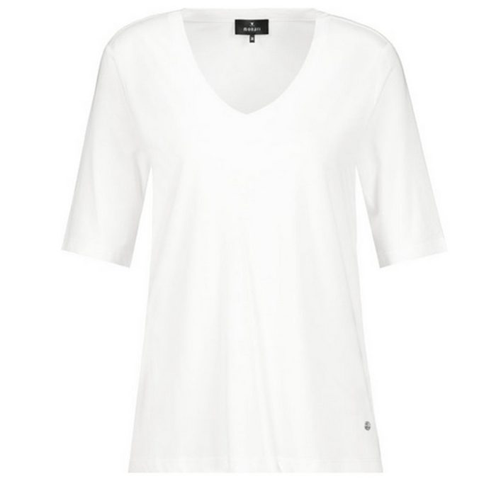 Monari T-Shirt Basic mit V-Ausschnitt offwhite